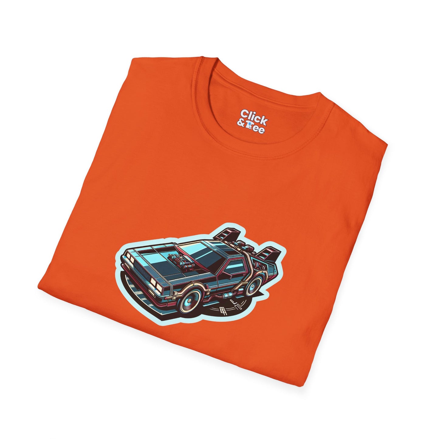 Unique T-Shirt - Ultra Fast Time Machine Car Speeding into the future - Futuristic Style T-Shirt