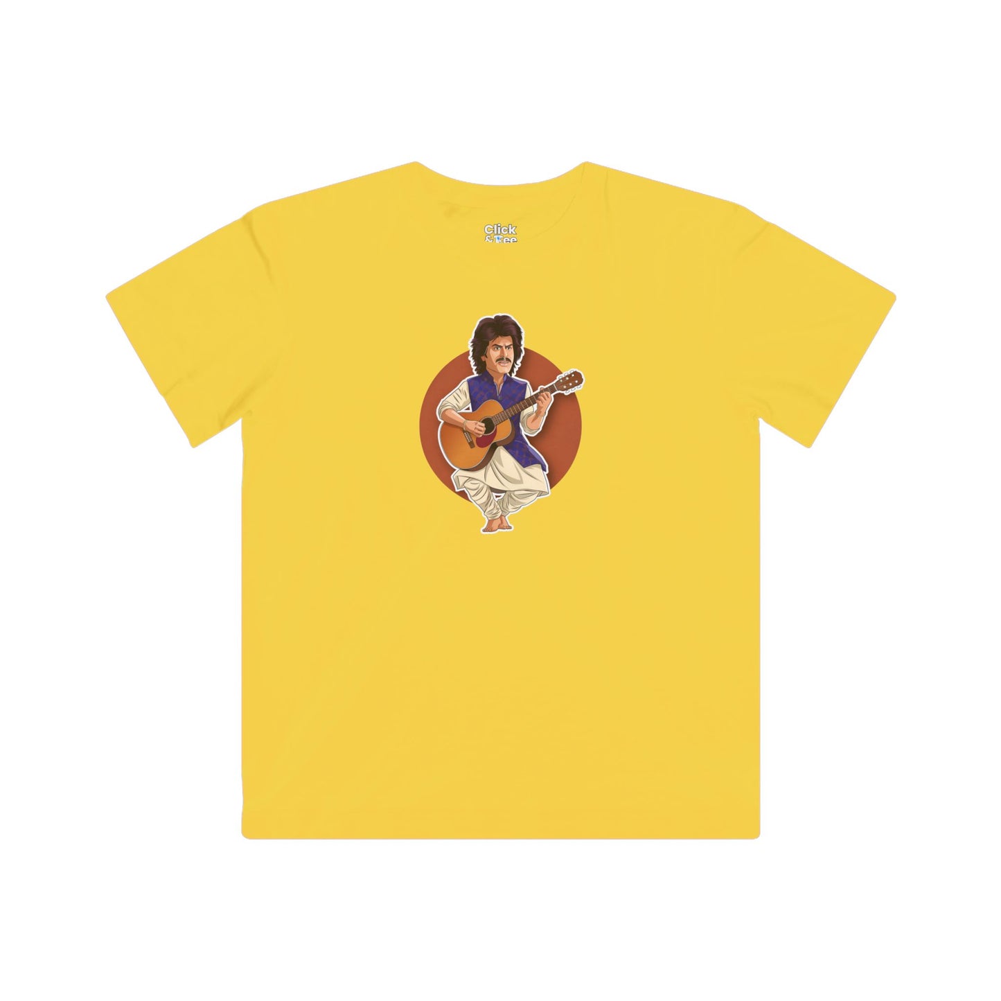 Kids Cartoon T-Shirt - Funny Shahrukh Khan Playing Guitar - Cartoon Style T-Shirt