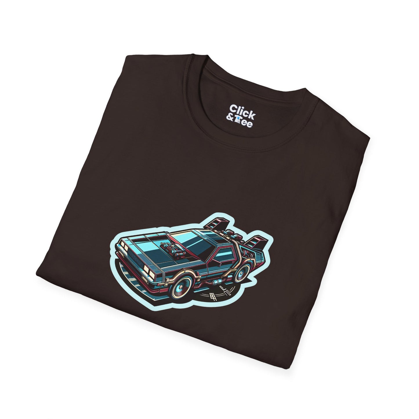 Unique T-Shirt - Ultra Fast Time Machine Car Speeding into the future - Futuristic Style T-Shirt