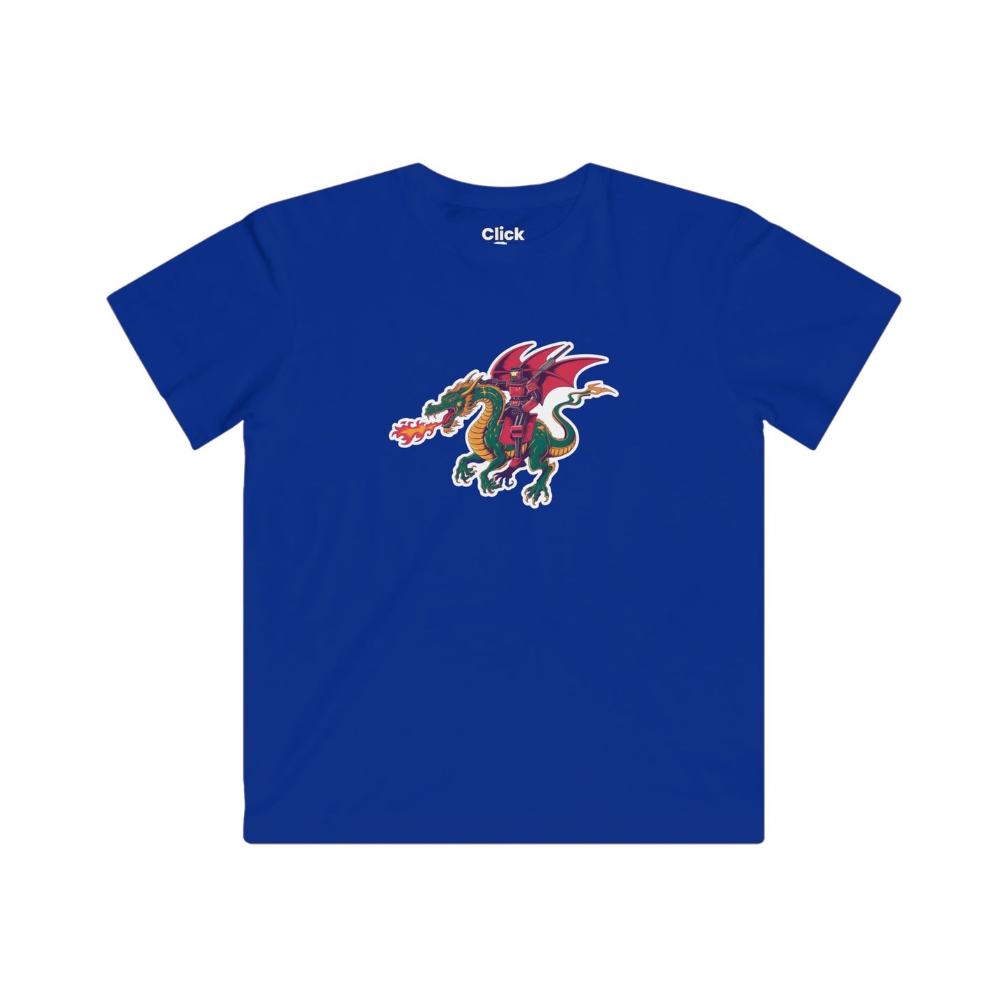 Kids Synthwave T-Shirt - Raging Robot Rebel Riding a Mythical Dragon - Synthwave Style T-Shirt