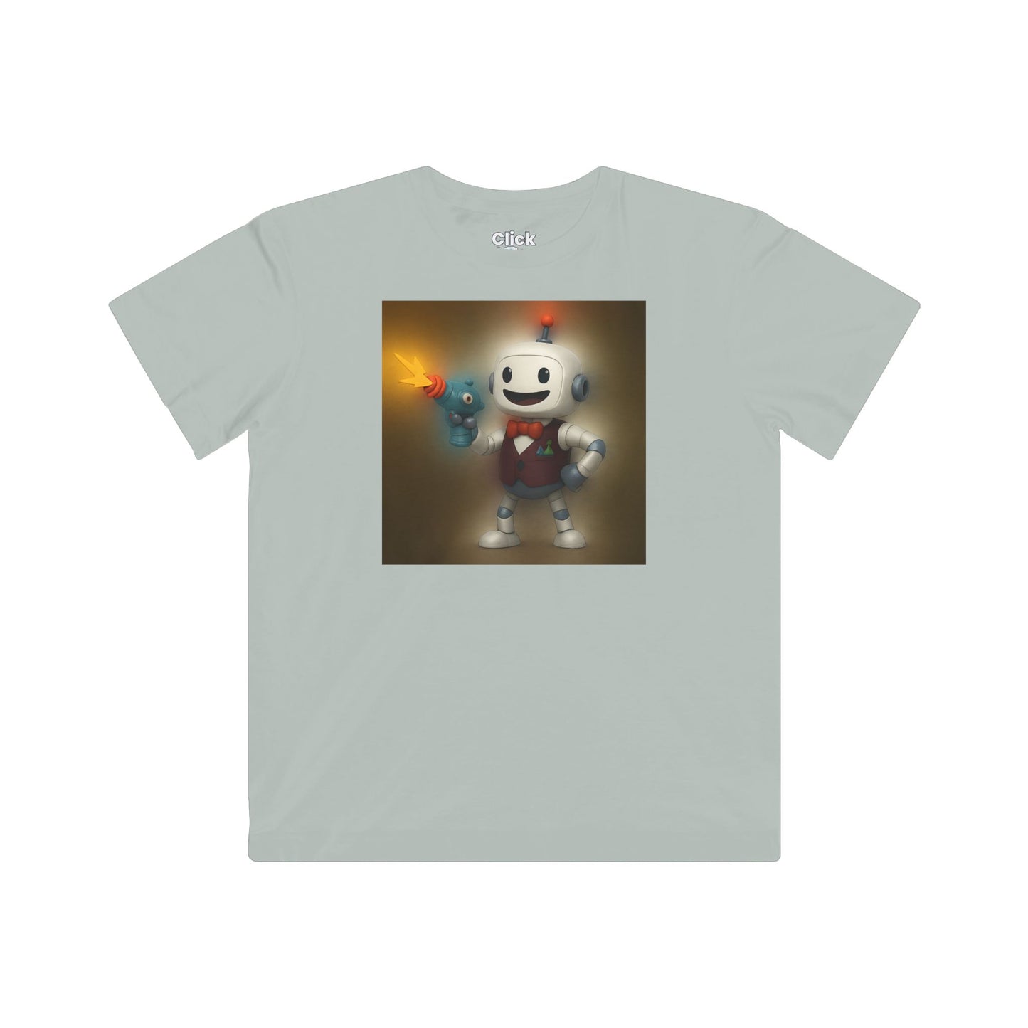 Kids 3D T-Shirt - Smiling Robot Bartender Shooting a Ray Gun - 3D Style T-Shirt