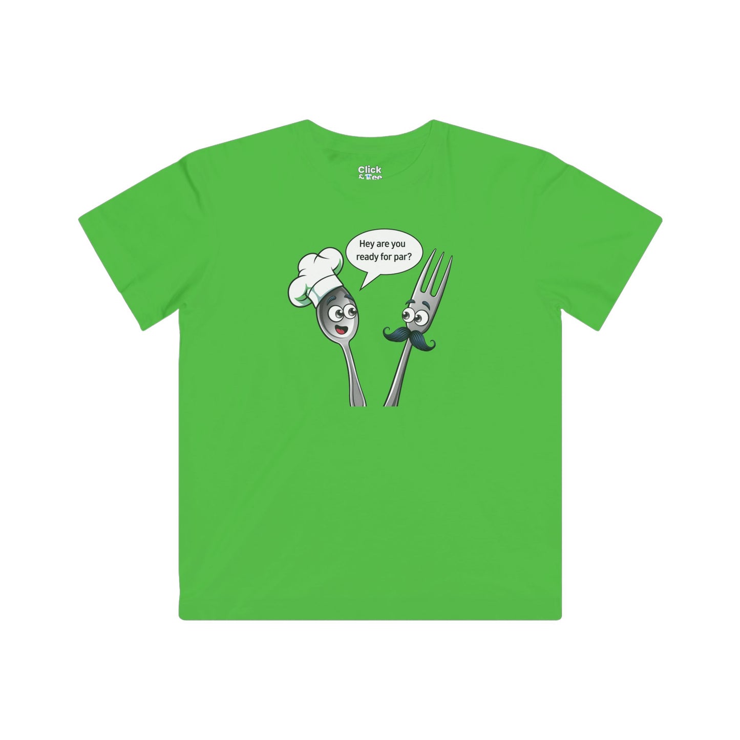 Kids Cartoon T-Shirt - Mental health Spoon and fork Them talking to each other - Cartoon Style T-Shirt