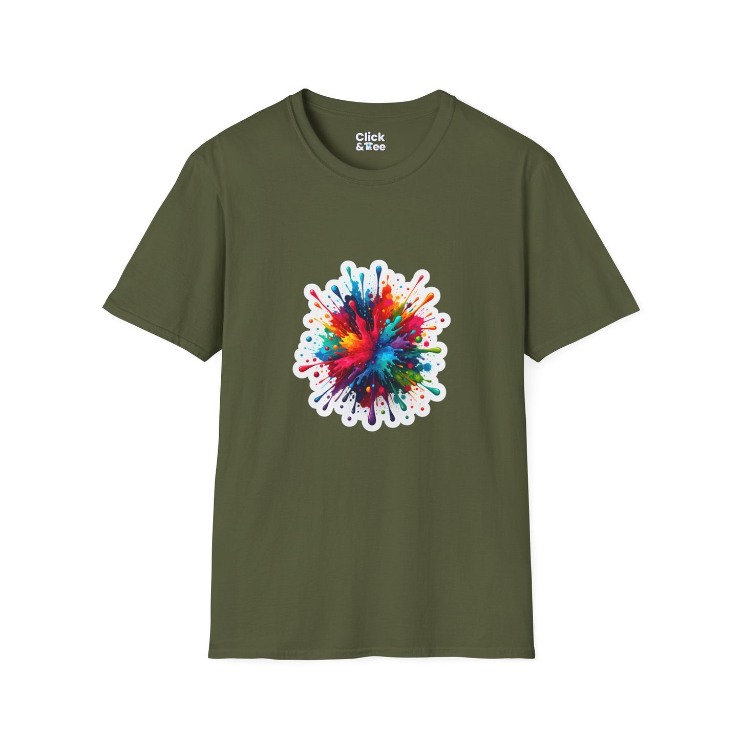Color Splatter T-Shirt - Vibrant Splatter Paint Art Exploding in all directions - Color Splatter Style T-Shirt
