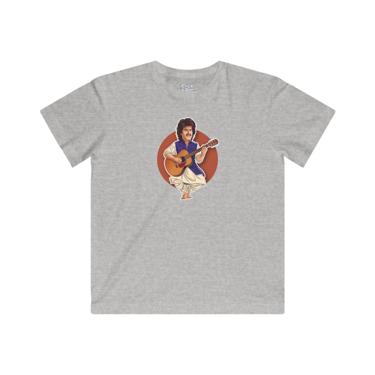 Kids Cartoon T-Shirt - Funny Shahrukh Khan Playing Guitar - Cartoon Style T-Shirt