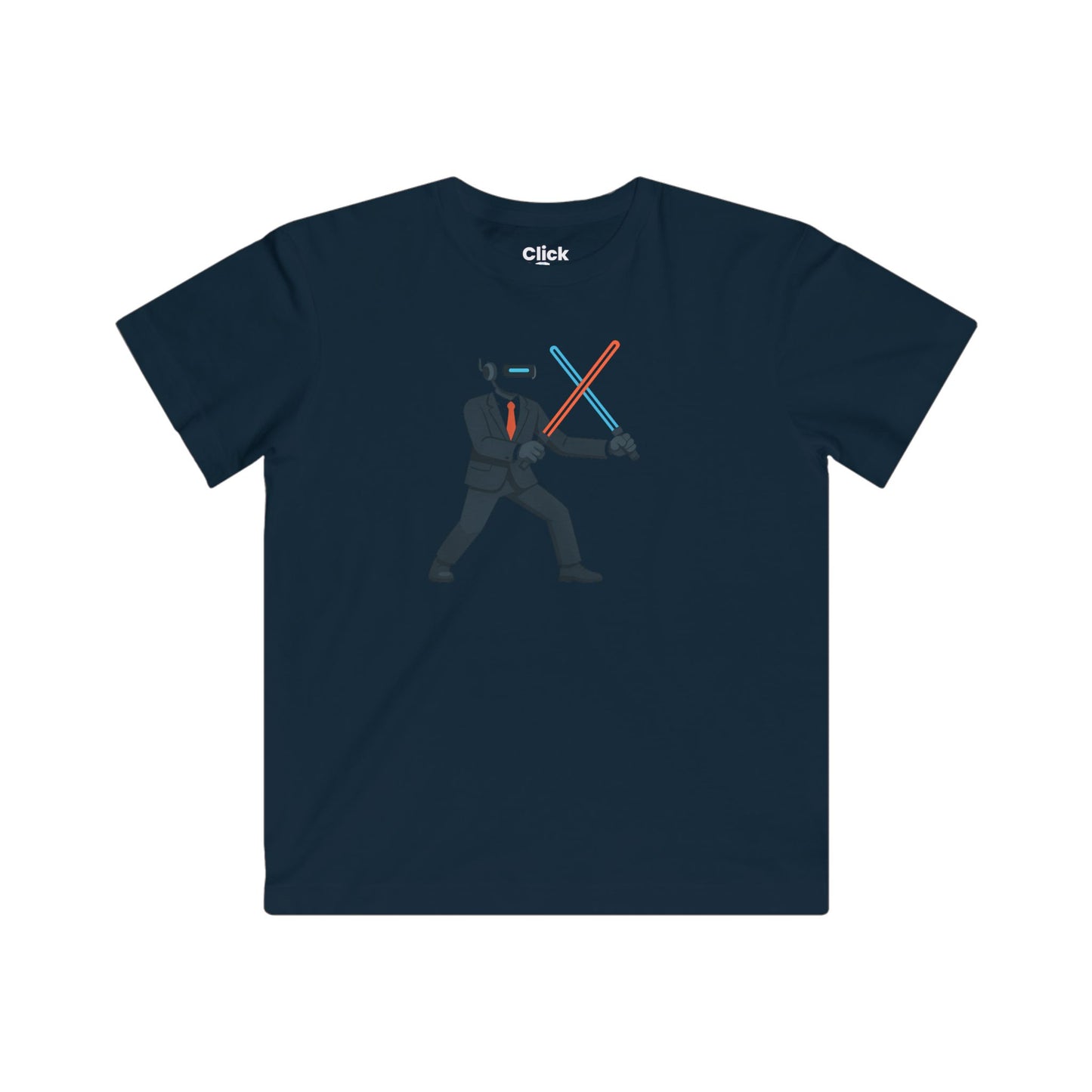 Kids Modern T-Shirt - Robotic Corporate Manager Dueling with Laser Swords - Modern Style T-Shirt