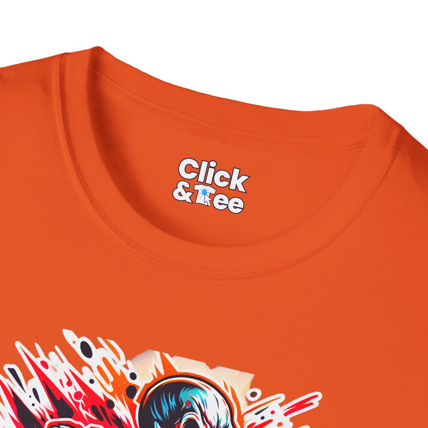 Color Splatter T-Shirt - Raging Skeleton Playing video games - Color Splatter Style T-Shirt
