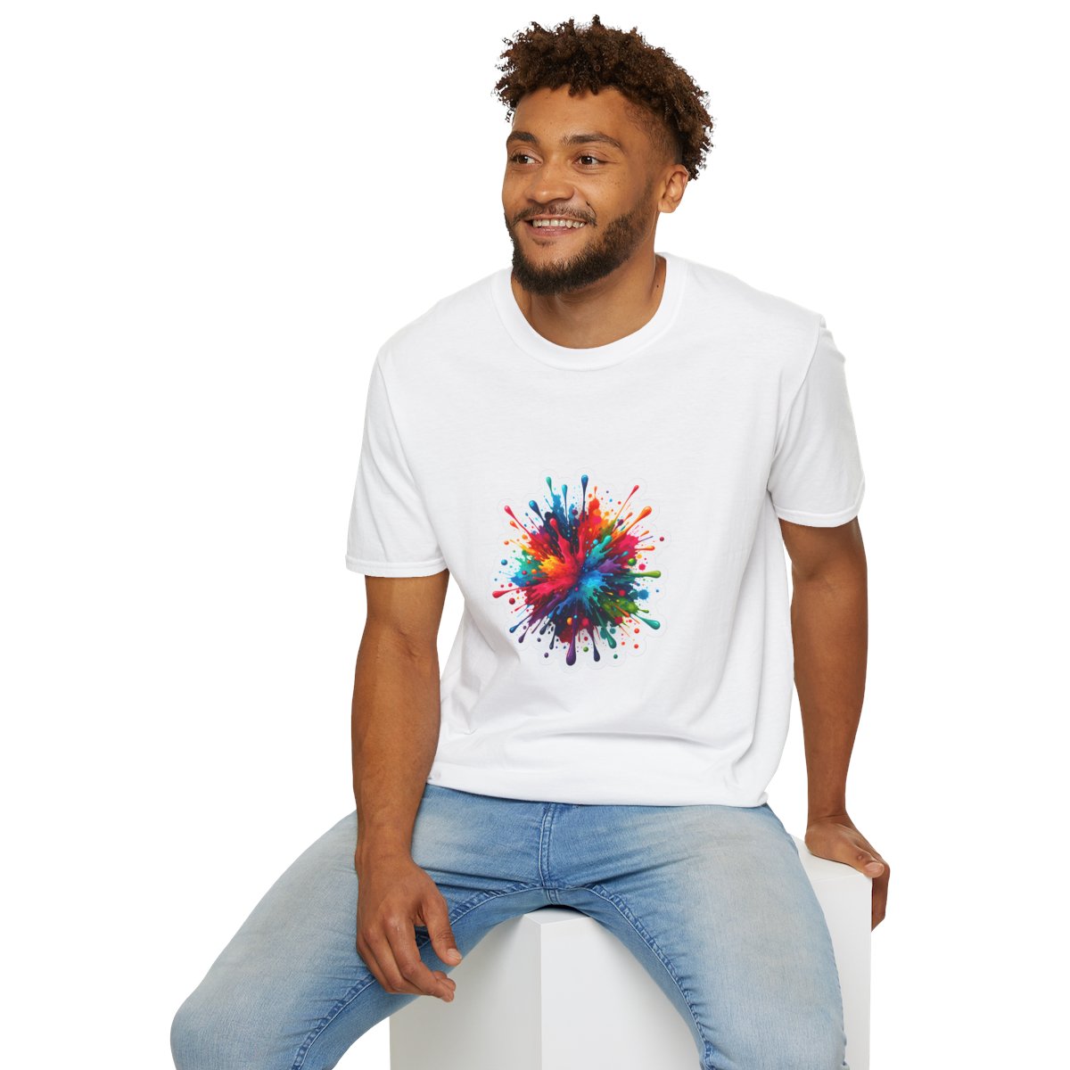 Color Splatter T-Shirt - Vibrant Splatter Paint Art Exploding in all directions - Color Splatter Style T-Shirt