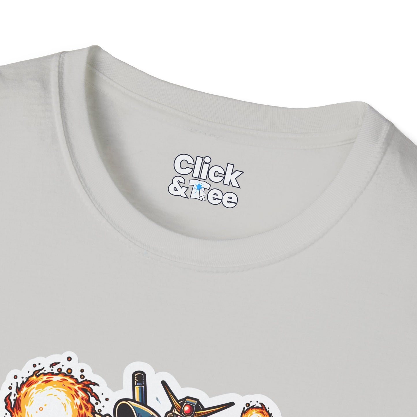 Shonen Anime T-Shirt - Magical Robot Shooting fireballs - Shonen Anime Style T-Shirt