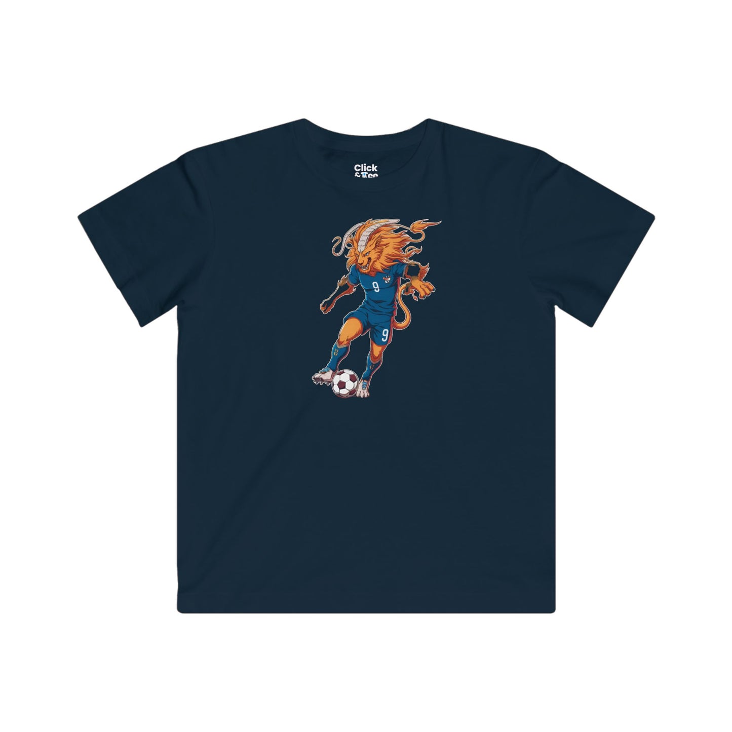 Kids Shonen Anime T-Shirt - Blazing Chimera Playing Soccer - Shonen Anime Style T-Shirt
