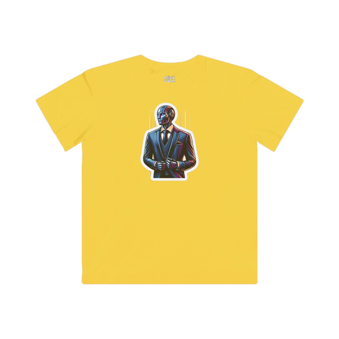 Kids Realistic T-Shirt - Debonaire Humanoid Robot Gentleman Wearing a Modern Suit - Realistic Style T-Shirt