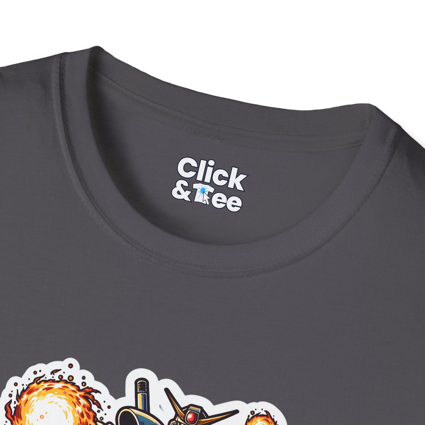 Shonen Anime T-Shirt - Magical Robot Shooting fireballs - Shonen Anime Style T-Shirt
