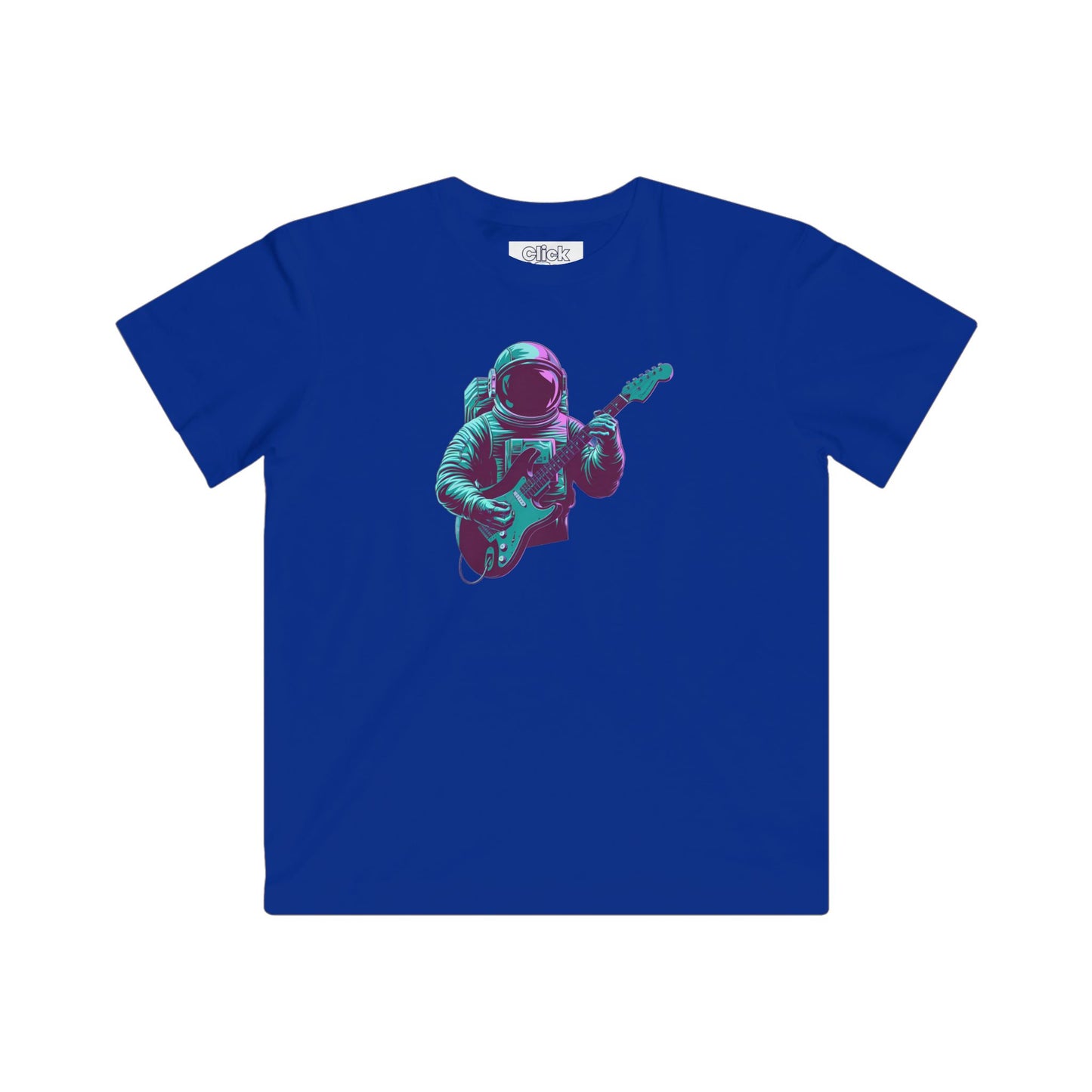 Kids Synthwave T-Shirt - Post-Apocalyptic Retro-Futuristic Astronaut Intensely Playing Electric Guitar - Synthwave Style T-Shirt