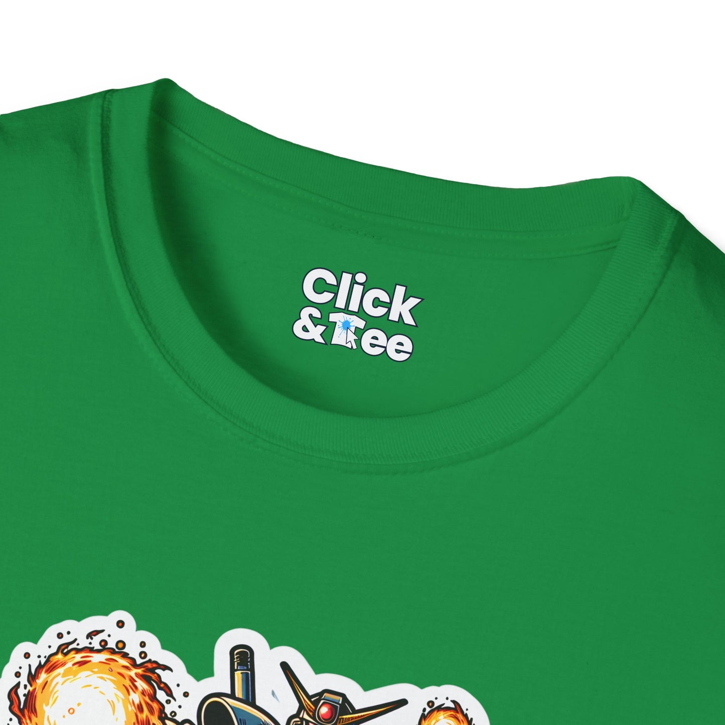 Shonen Anime T-Shirt - Magical Robot Shooting fireballs - Shonen Anime Style T-Shirt