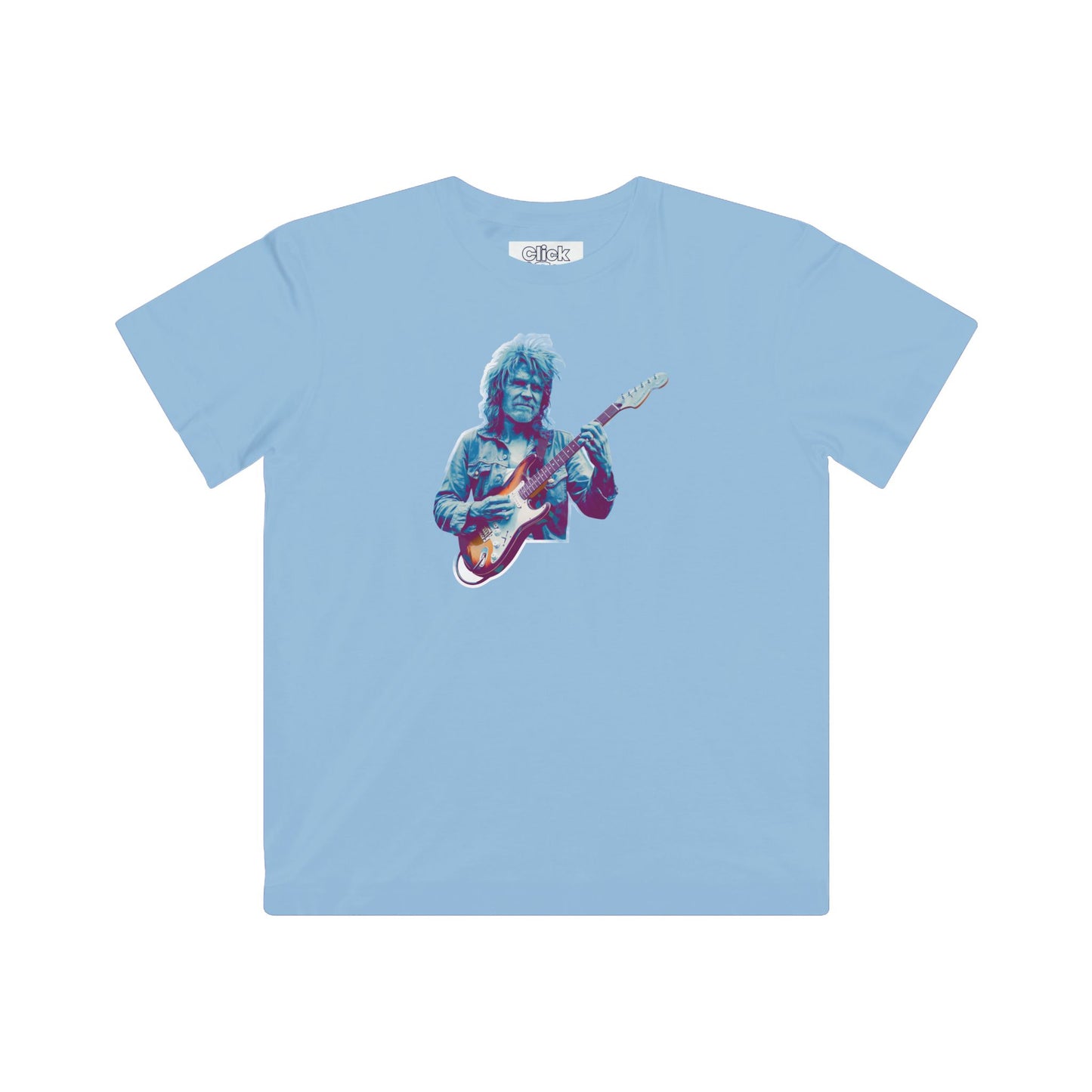 Kids Psychadelic T-Shirt - Funky Guitar player Man jamming on electic guitar with rugged hippie appearance. - Psychadelic Style T-Shirt