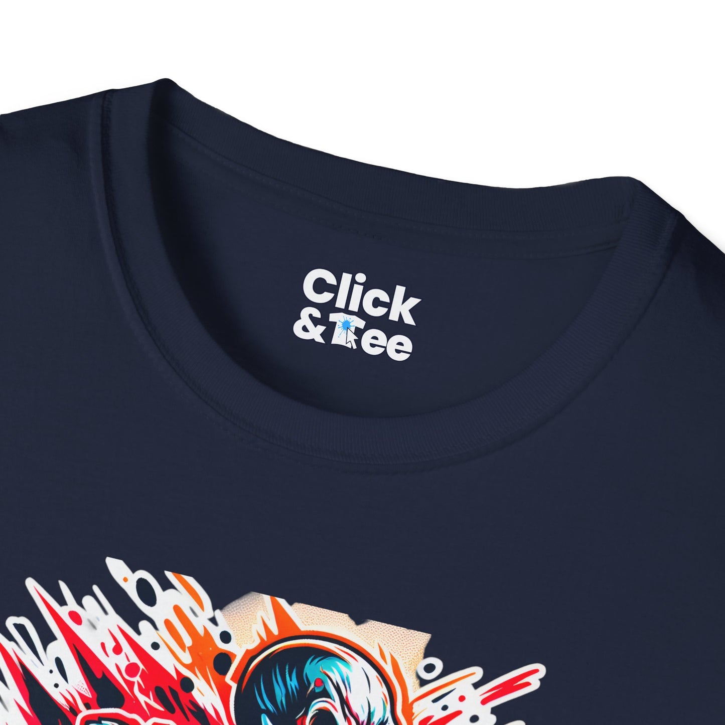 Color Splatter T-Shirt - Raging Skeleton Playing video games - Color Splatter Style T-Shirt