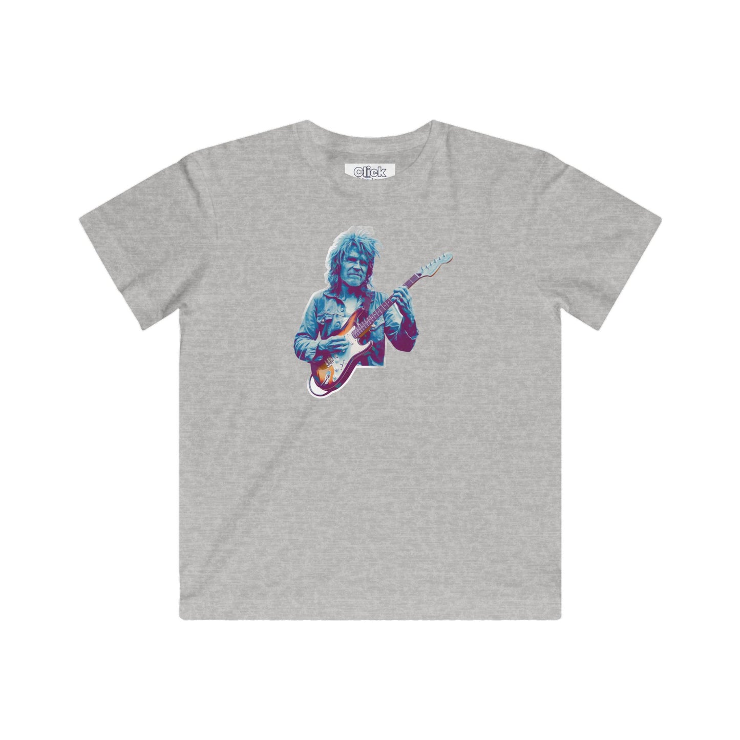 Kids Psychadelic T-Shirt - Funky Guitar player Man jamming on electic guitar with rugged hippie appearance. - Psychadelic Style T-Shirt
