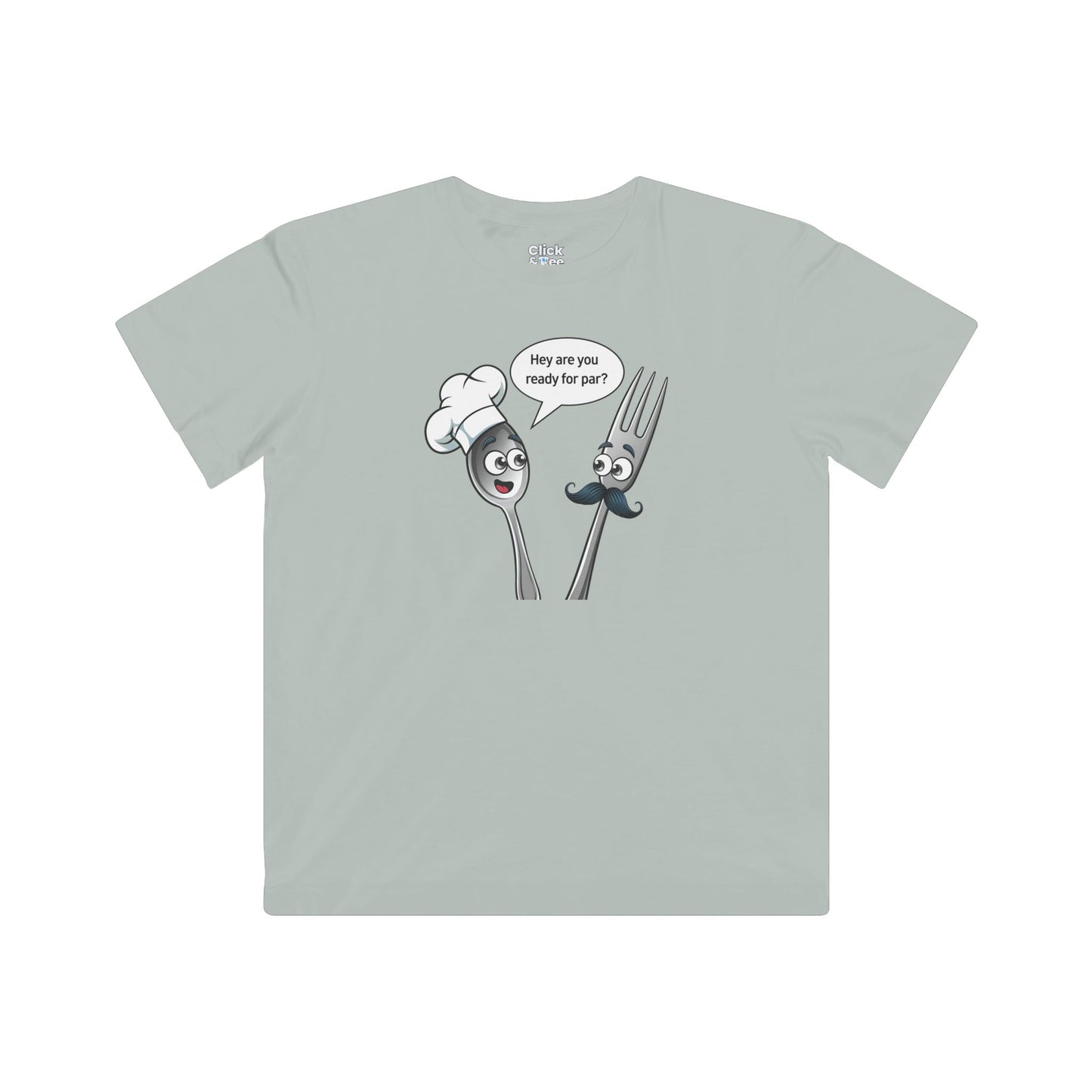 Kids Cartoon T-Shirt - Mental health Spoon and fork Them talking to each other - Cartoon Style T-Shirt