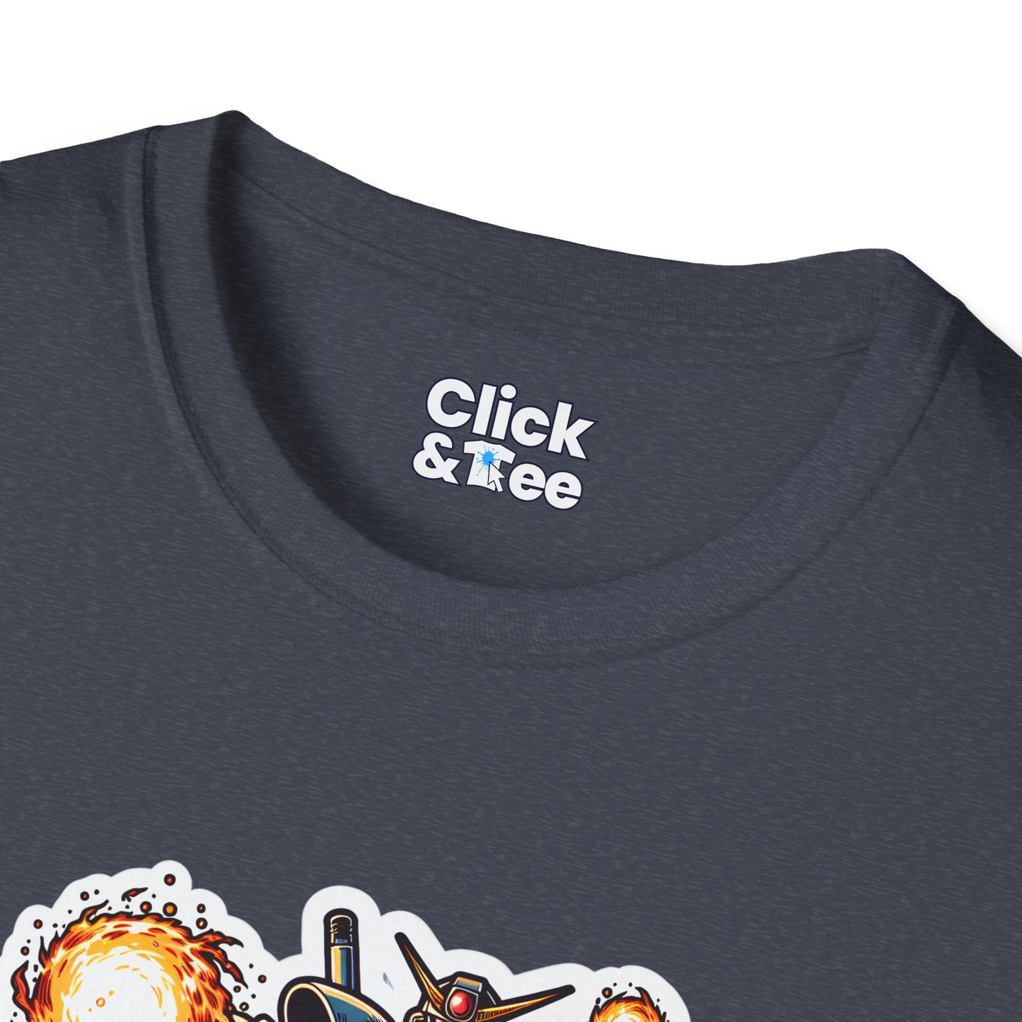 Shonen Anime T-Shirt - Magical Robot Shooting fireballs - Shonen Anime Style T-Shirt