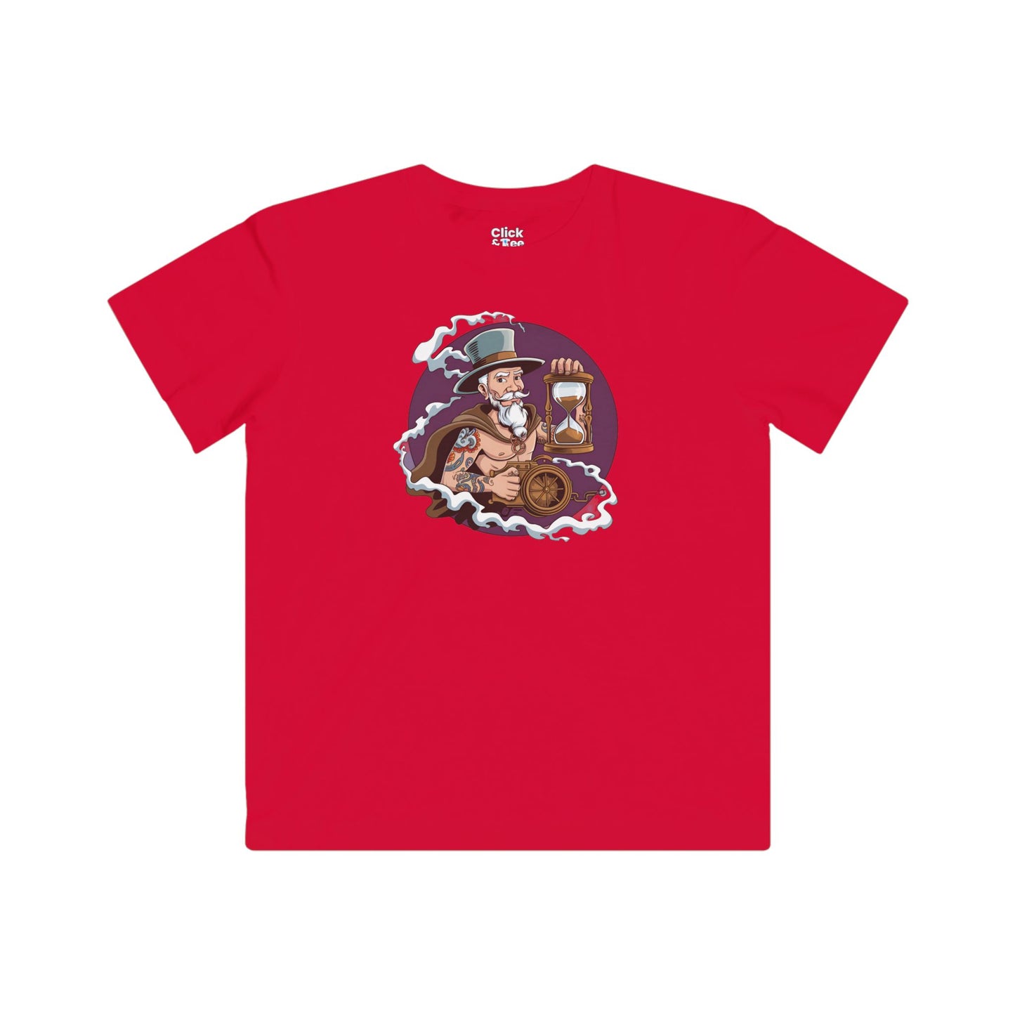 Kids Vector T-Shirt - Tattooed Alchemist Traveling through Time - Vector Style T-Shirt