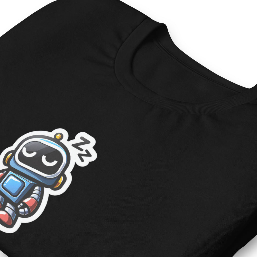 Unique T-Shirt - Sleepy Robot Carrying a human - Cartoon Style T-Shirt
