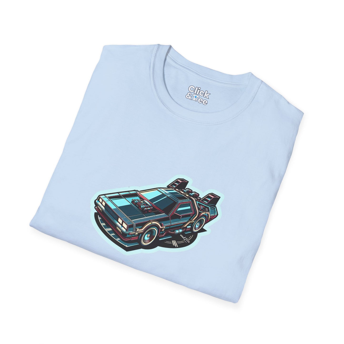 Unique T-Shirt - Ultra Fast Time Machine Car Speeding into the future - Futuristic Style T-Shirt