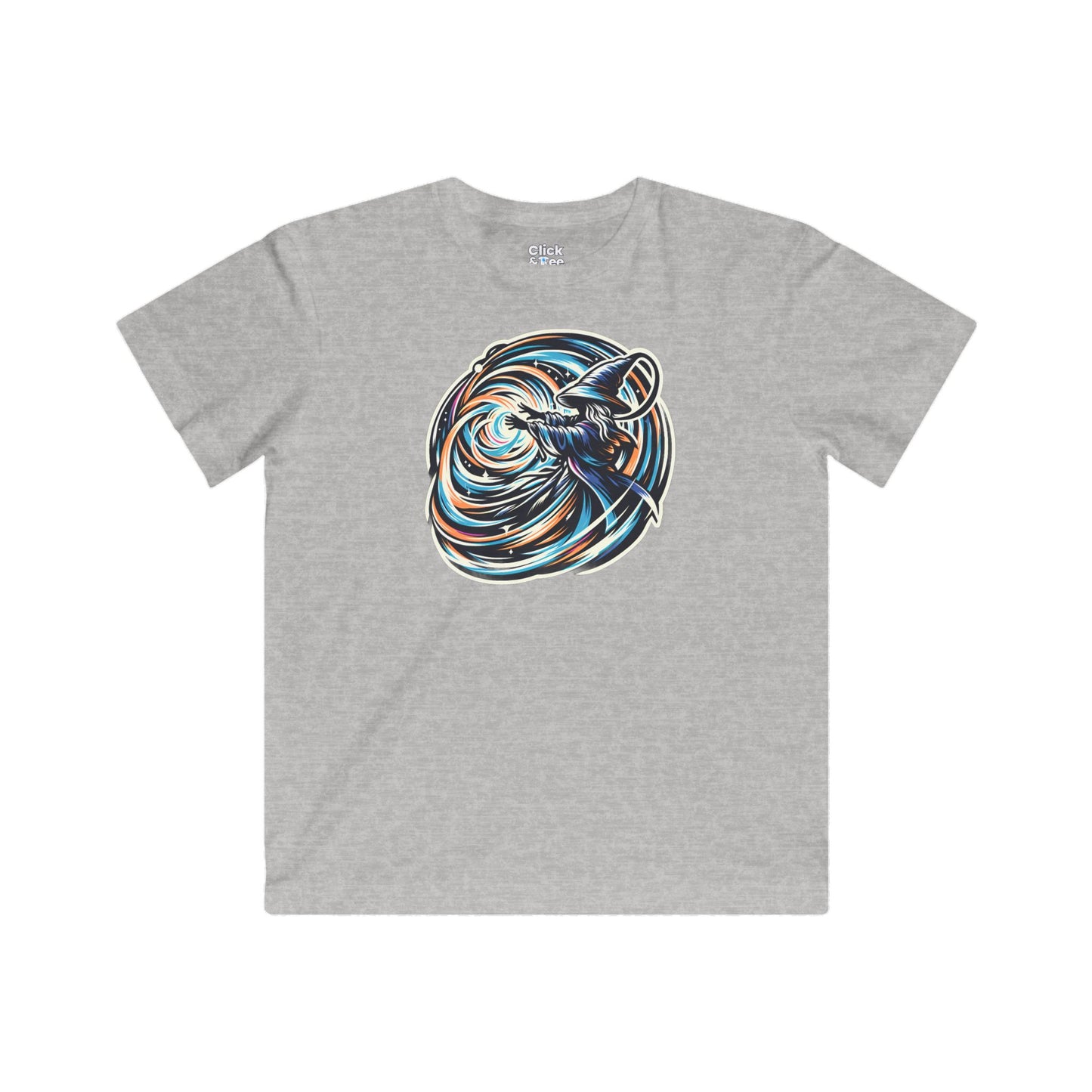 Kids Fantasy T-Shirt - Powerful Wizard Bending Time - Fantasy Style T-Shirt