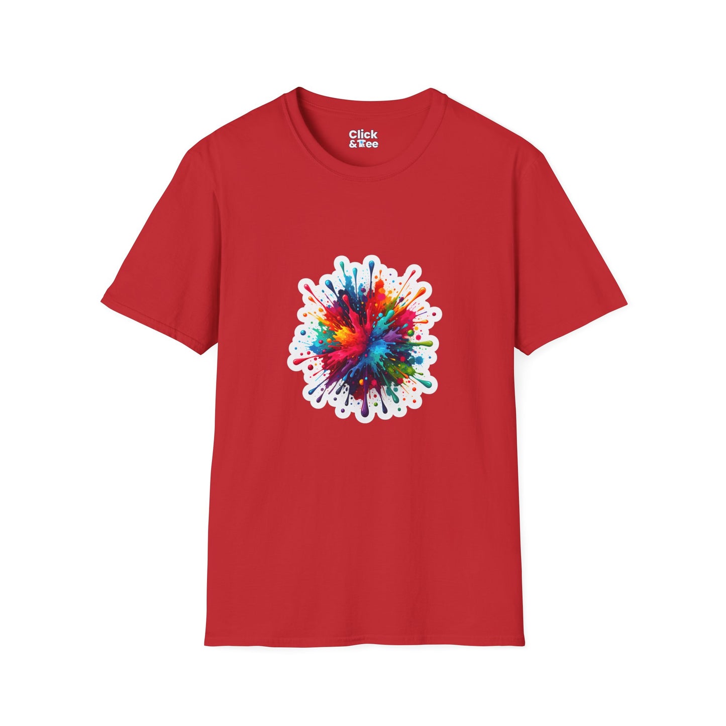Color Splatter T-Shirt - Vibrant Splatter Paint Art Exploding in all directions - Color Splatter Style T-Shirt