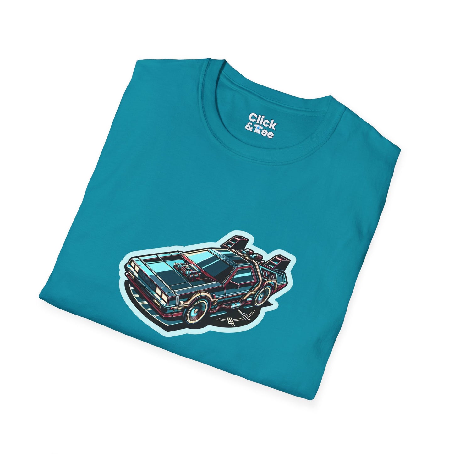 Unique T-Shirt - Ultra Fast Time Machine Car Speeding into the future - Futuristic Style T-Shirt