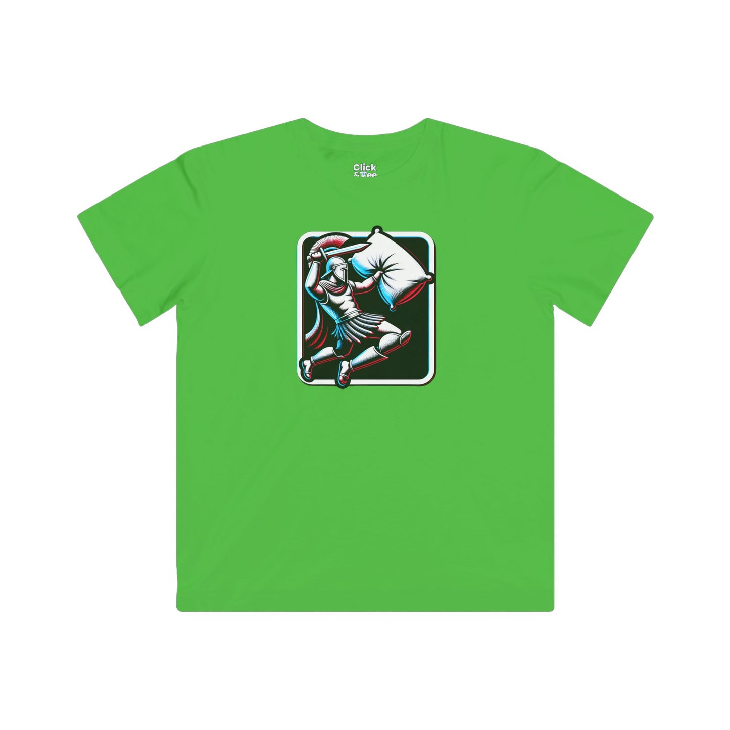 Kids 3D T-Shirt - Battle-ready Gladiator In a Pillow Fight - 3D Style T-Shirt