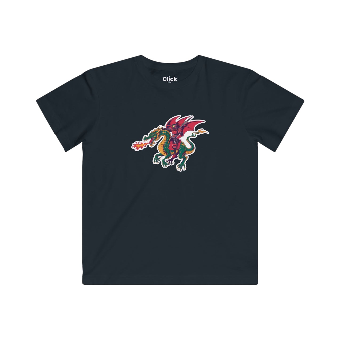 Kids Synthwave T-Shirt - Raging Robot Rebel Riding a Mythical Dragon - Synthwave Style T-Shirt