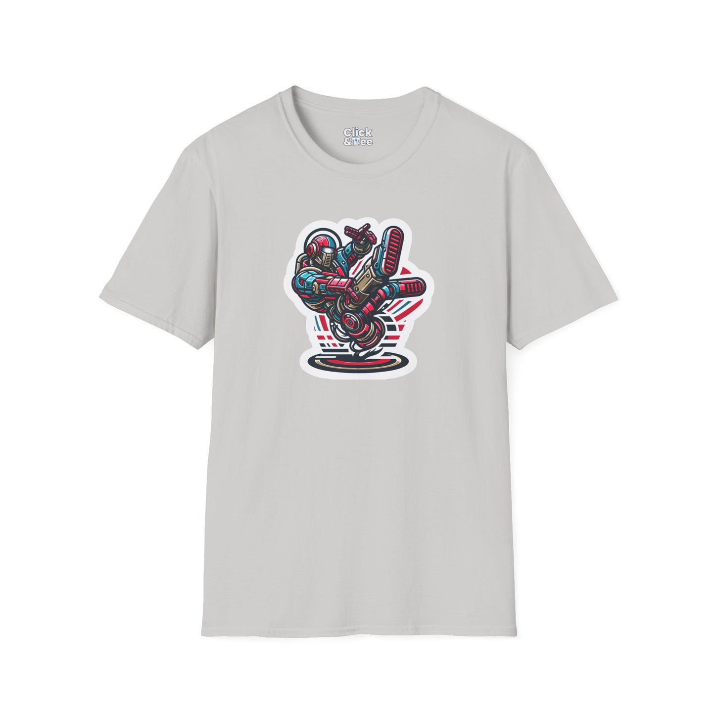 Retro T-Shirt - Aggressive Retro-Robot Breakdancing - Retro Style T-Shirt