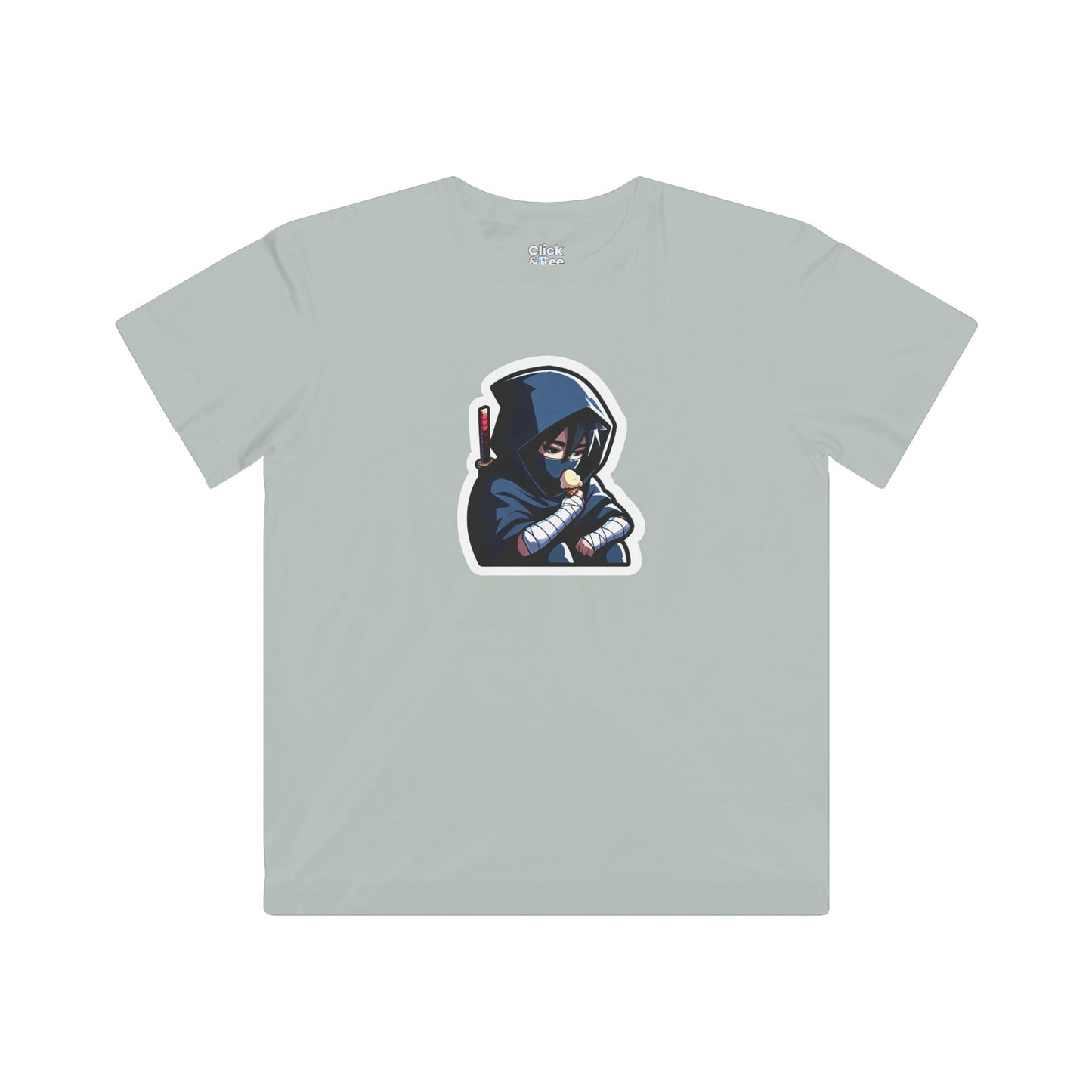 Kids Harem Anime T-Shirt - Lonely Ninja Warrior Eating Ice Cream - Harem Anime Style T-Shirt