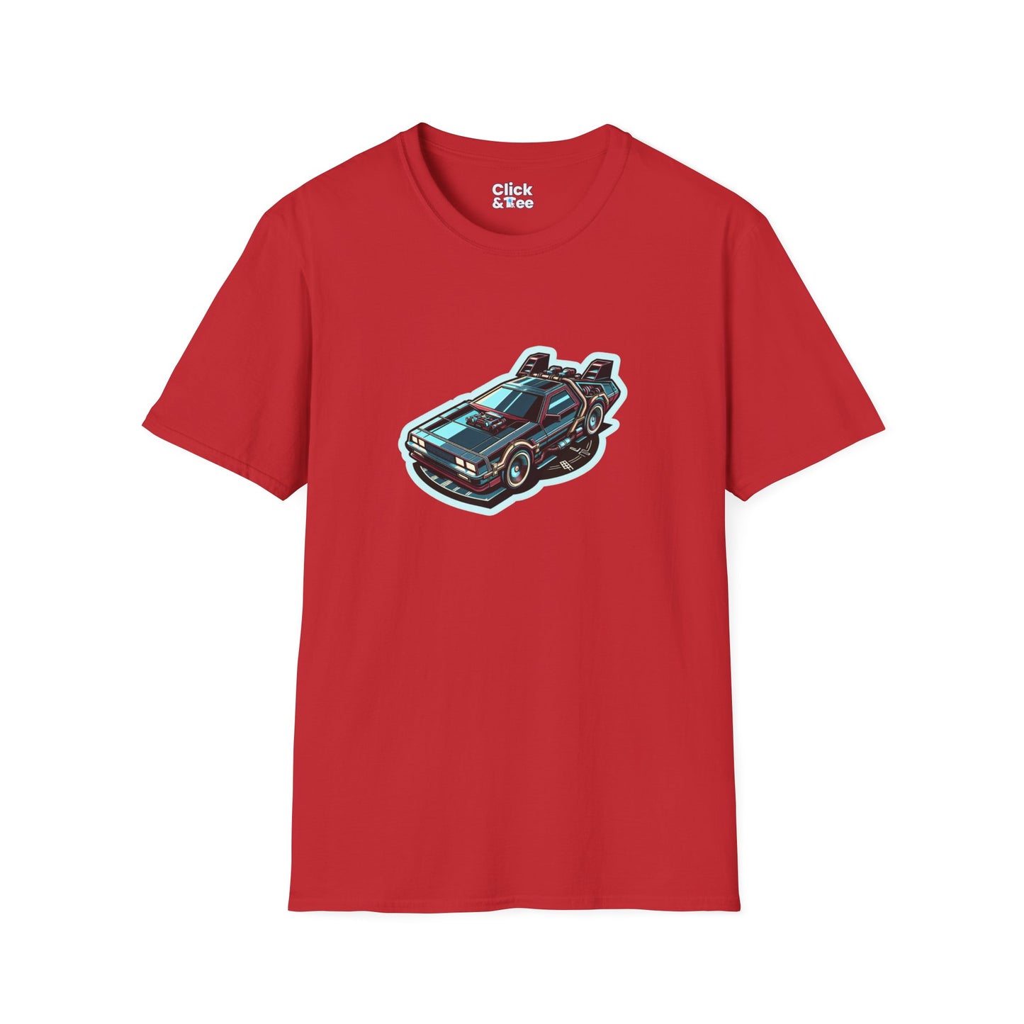 Unique T-Shirt - Ultra Fast Time Machine Car Speeding into the future - Futuristic Style T-Shirt