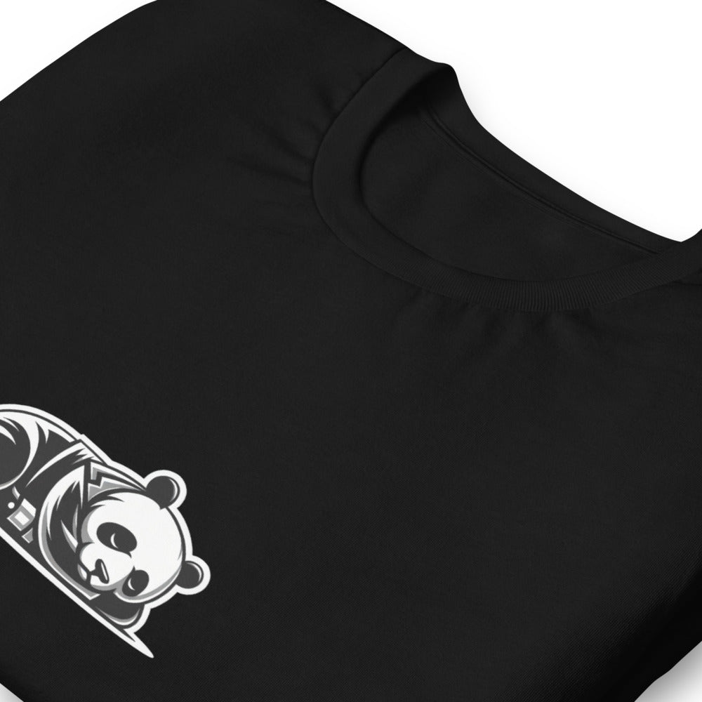 Unique T-Shirt - Sleepy Panda Eating rainbow ice cream - Vector Style T-Shirt