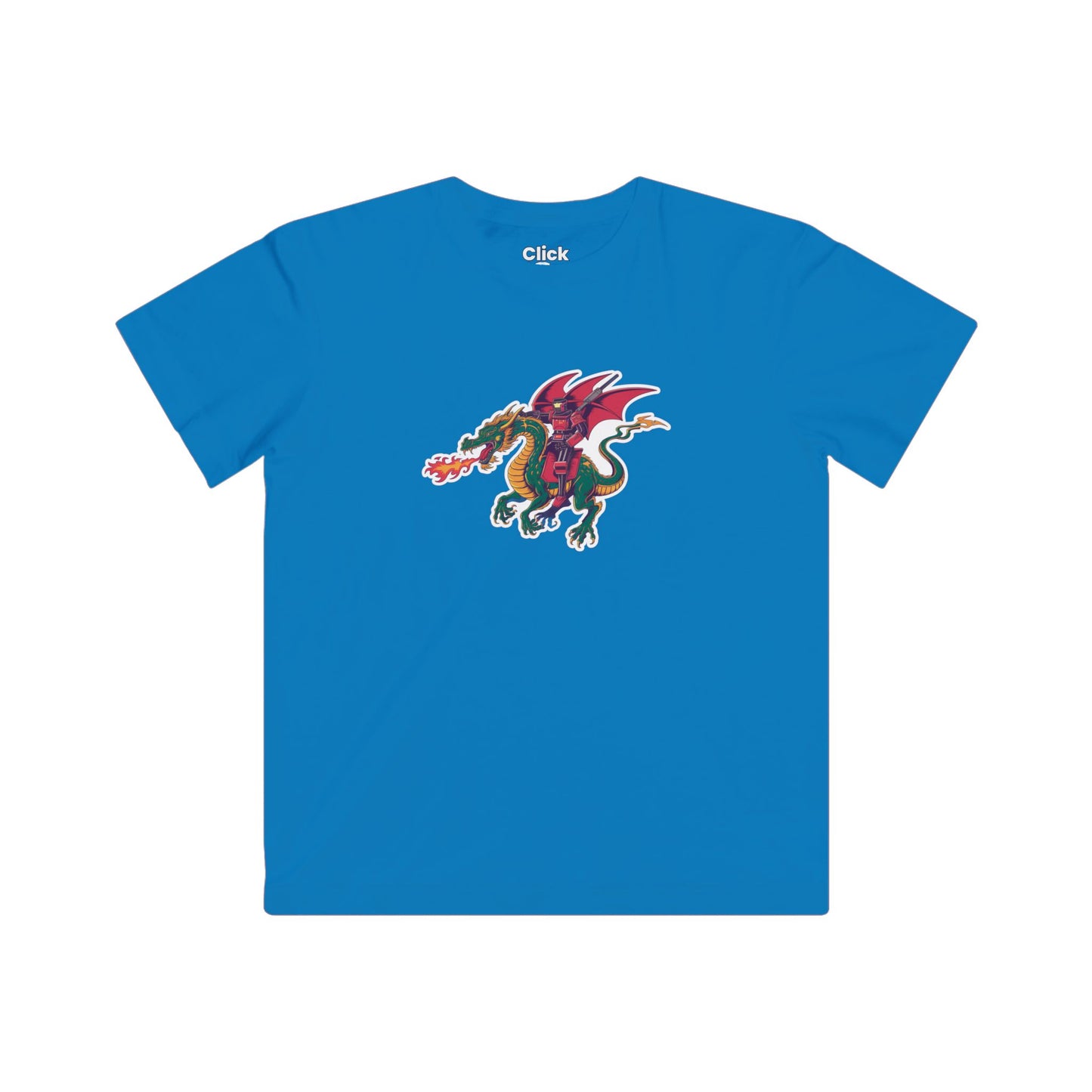 Kids Synthwave T-Shirt - Raging Robot Rebel Riding a Mythical Dragon - Synthwave Style T-Shirt