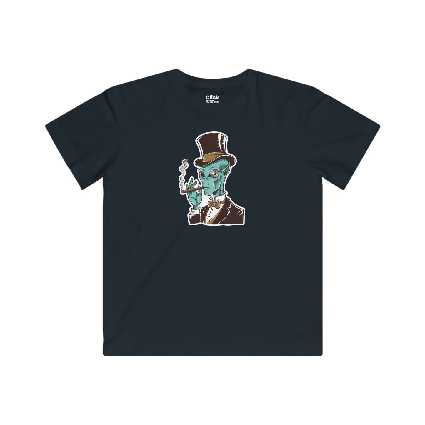 Kids Steampunk T-Shirt - Debonaire Trendy Alien Smoking a cigar - Steampunk Style T-Shirt