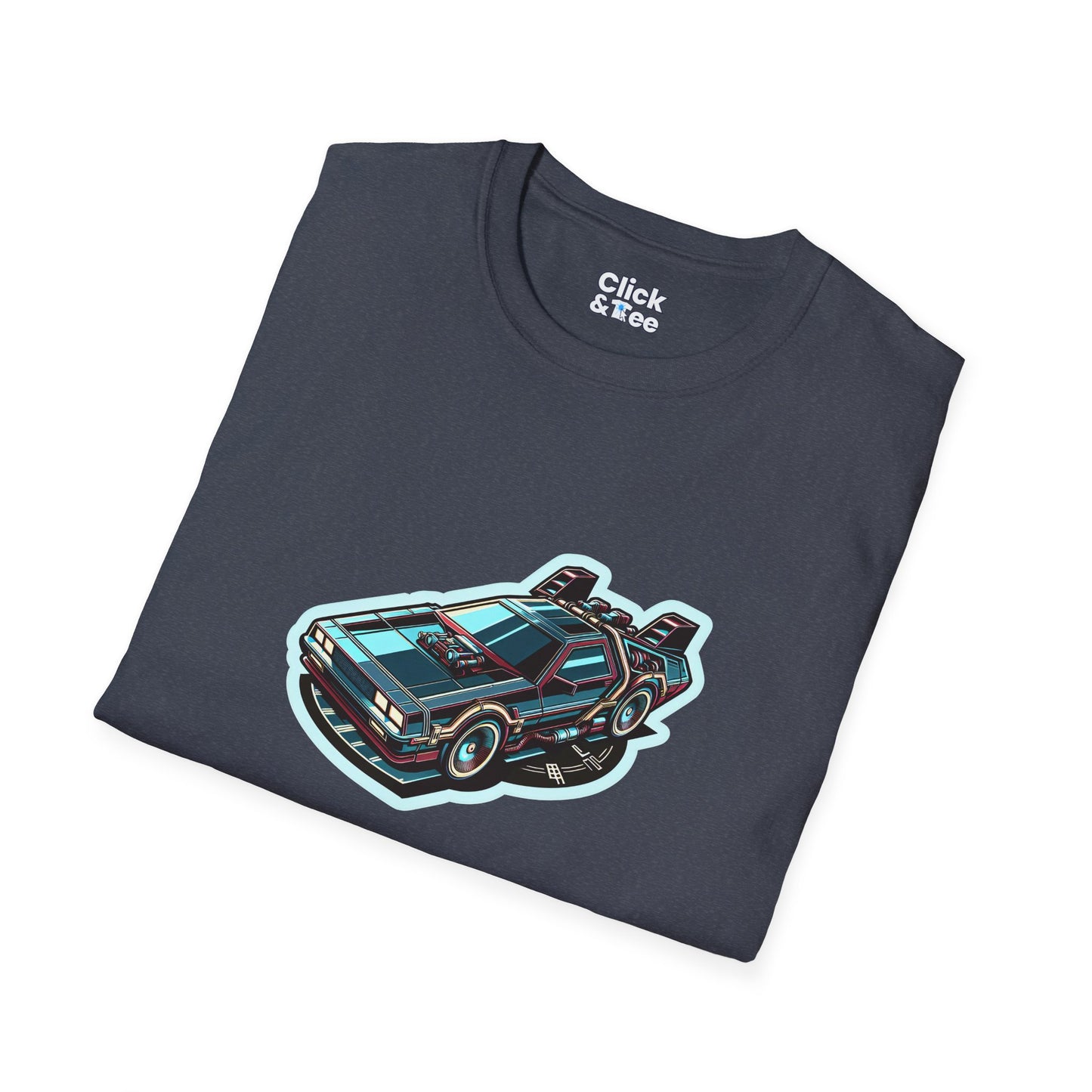 Unique T-Shirt - Ultra Fast Time Machine Car Speeding into the future - Futuristic Style T-Shirt