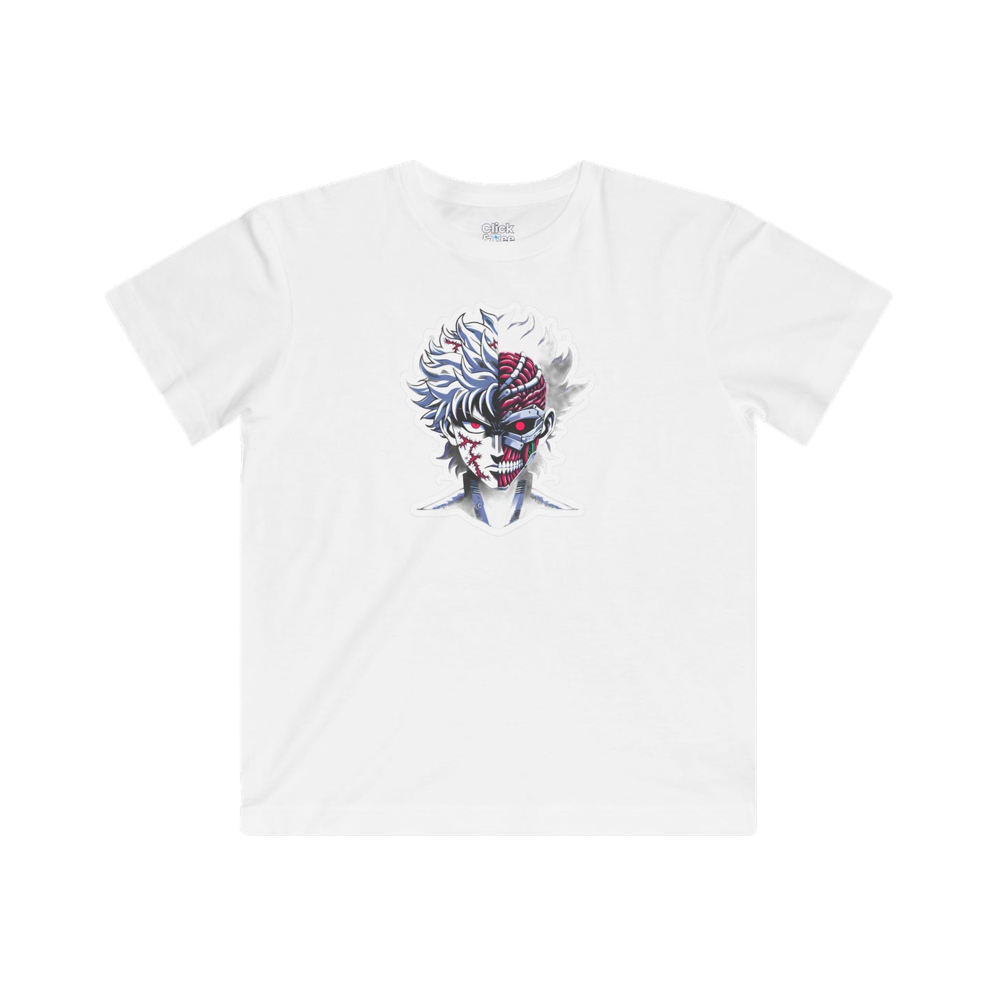 Kids Shonen Anime T-Shirt - Scarred Chimera Becoming a Cyborg - Shonen Anime Style T-Shirt