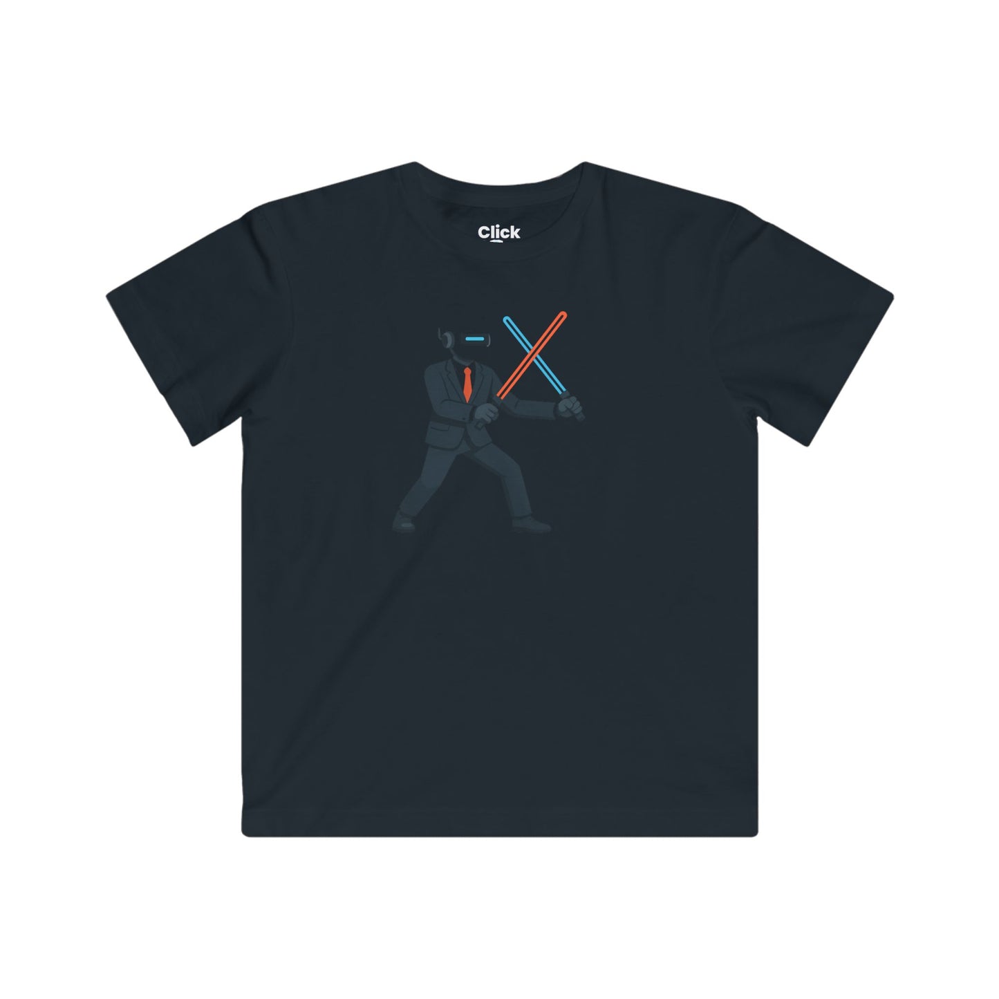Kids Modern T-Shirt - Robotic Corporate Manager Dueling with Laser Swords - Modern Style T-Shirt