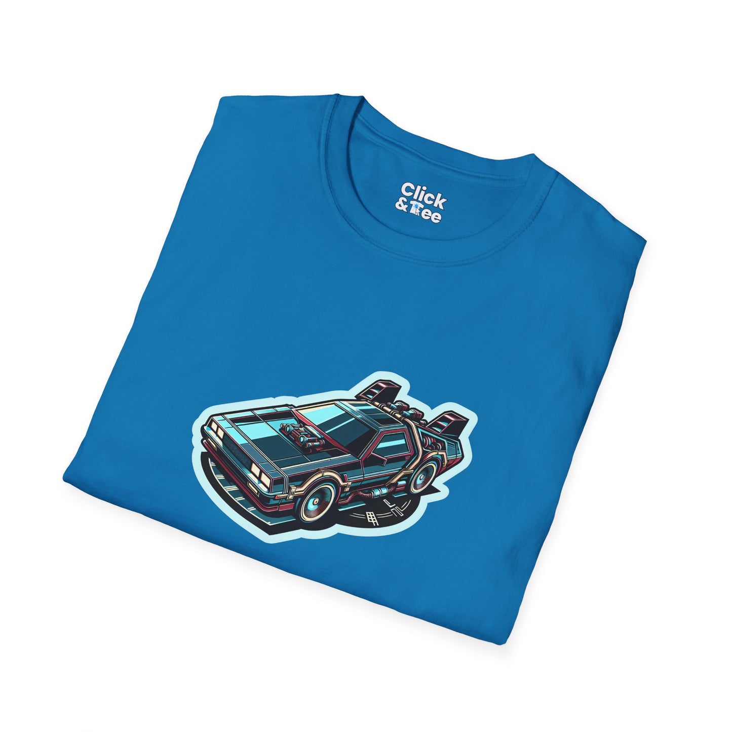 Unique T-Shirt - Ultra Fast Time Machine Car Speeding into the future - Futuristic Style T-Shirt