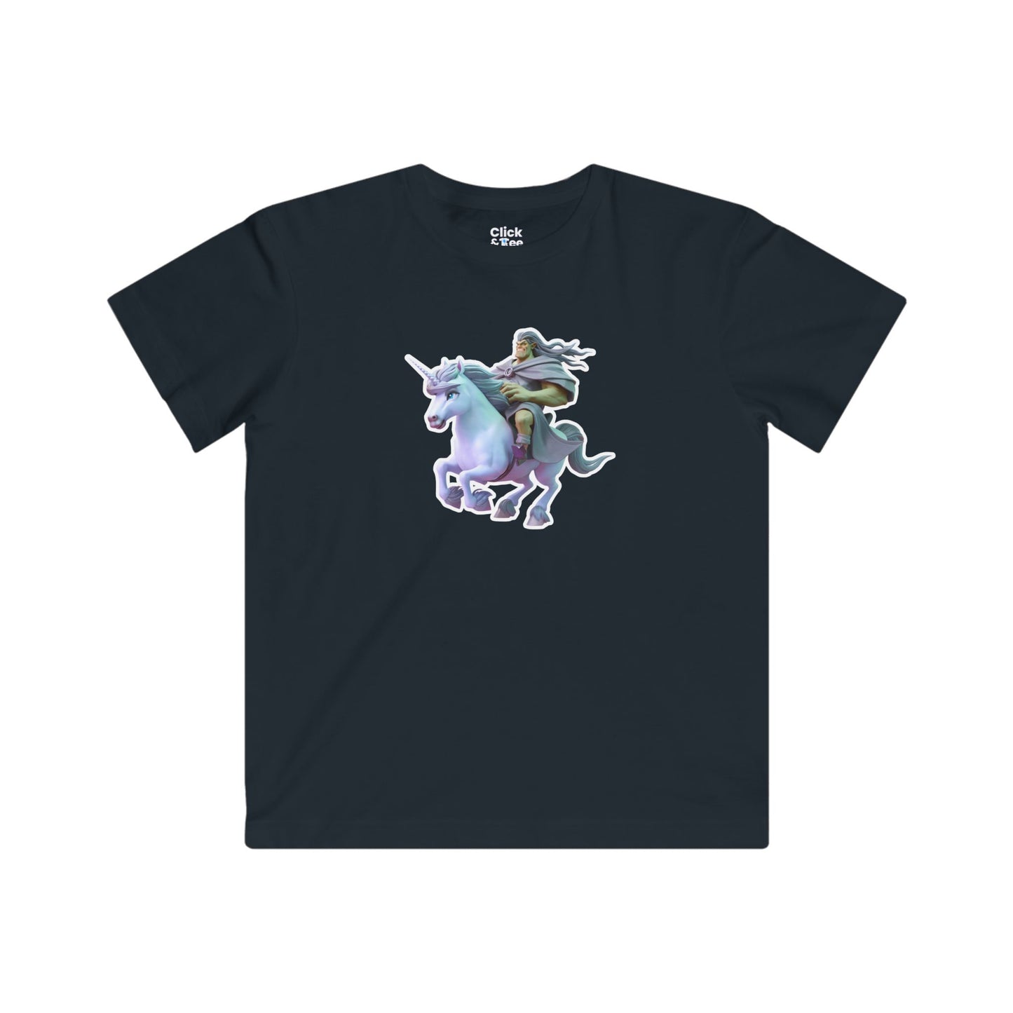 Kids 3D T-Shirt - Hulking Warlock Riding a Magical Unicorn - 3D Style T-Shirt