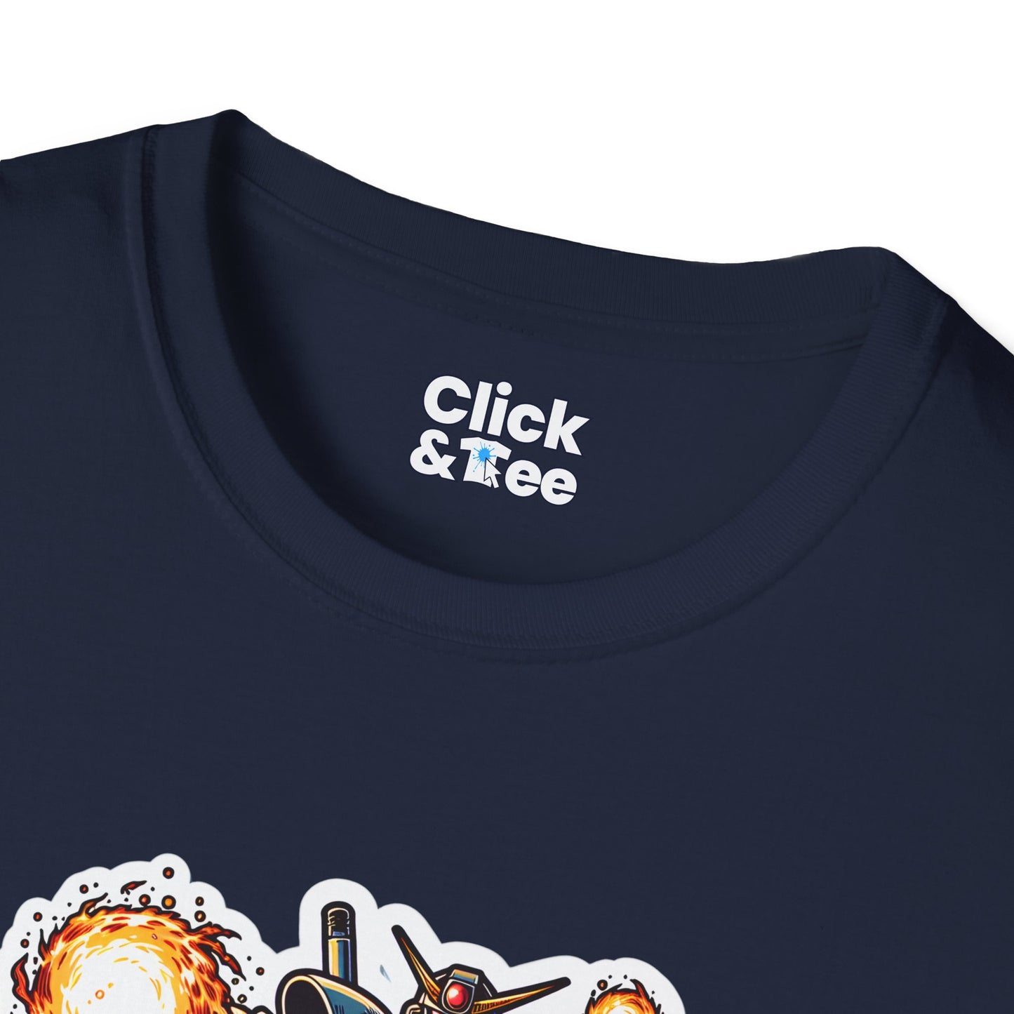 Shonen Anime T-Shirt - Magical Robot Shooting fireballs - Shonen Anime Style T-Shirt