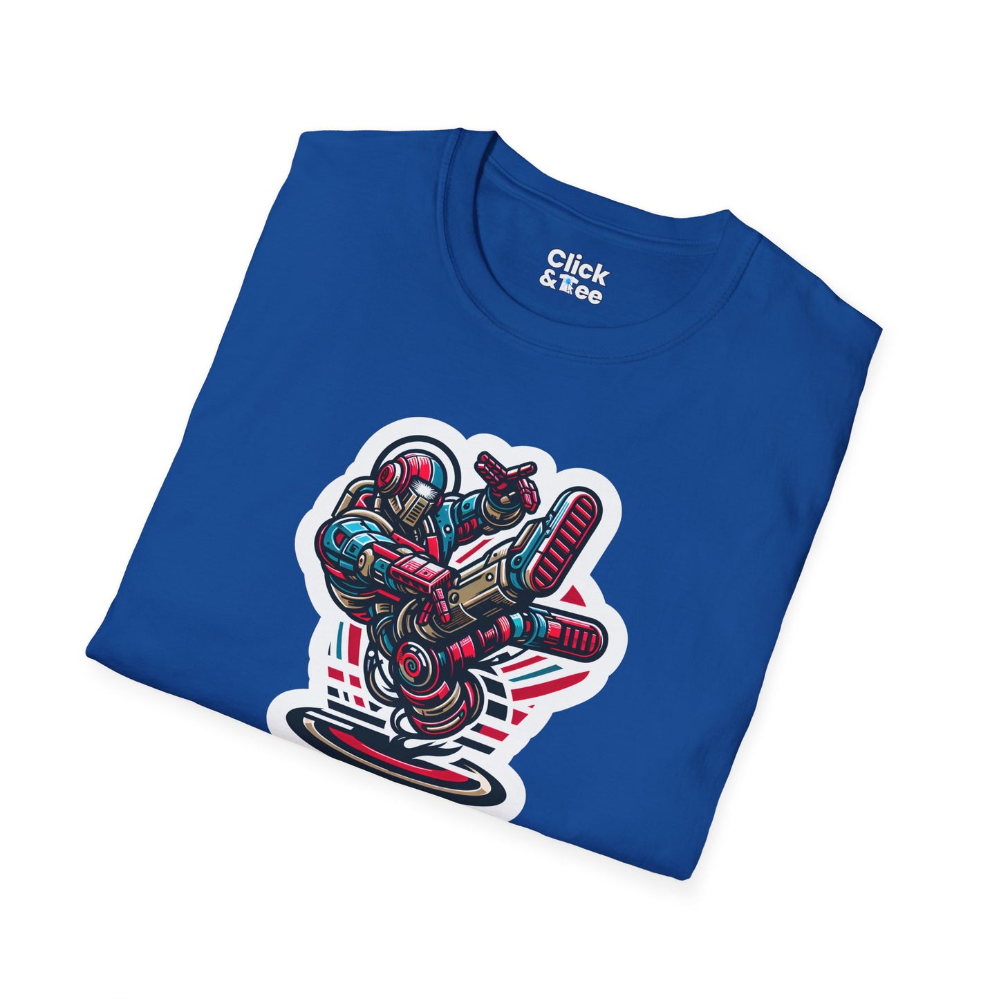 Retro T-Shirt - Aggressive Retro-Robot Breakdancing - Retro Style T-Shirt