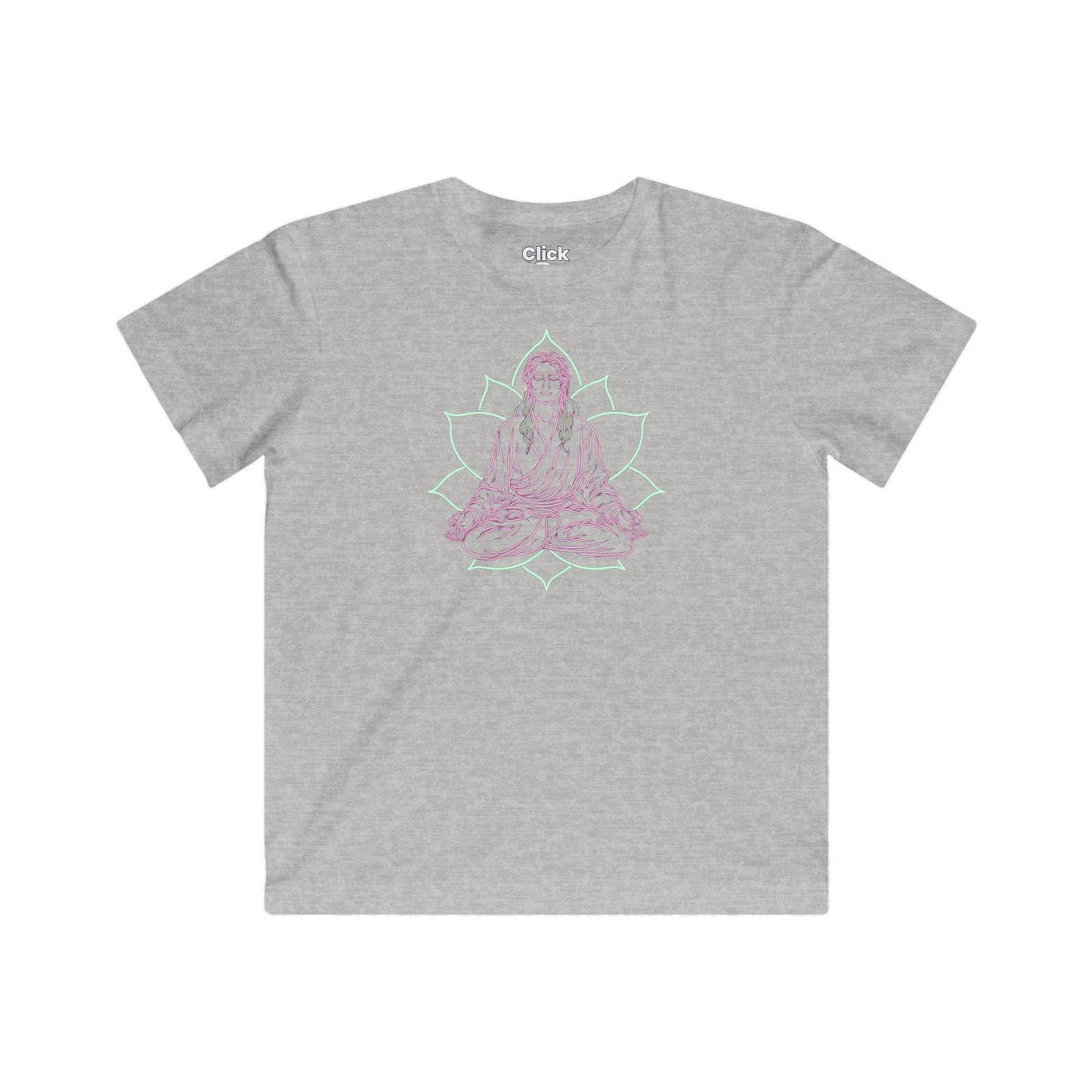 Kids 80s Neon T-Shirt - Enlightened Mystic Meditating - 80s Neon Style T-Shirt