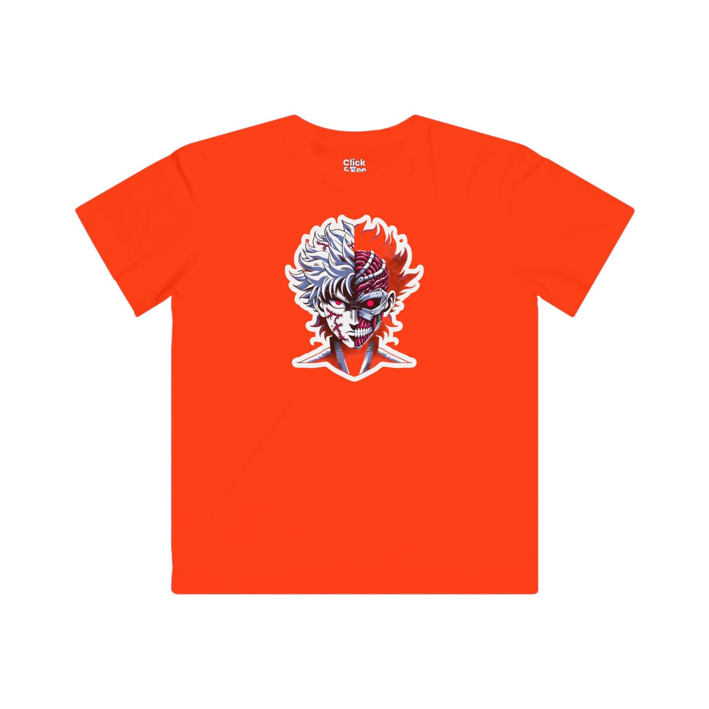 Kids Shonen Anime T-Shirt - Scarred Chimera Becoming a Cyborg - Shonen Anime Style T-Shirt