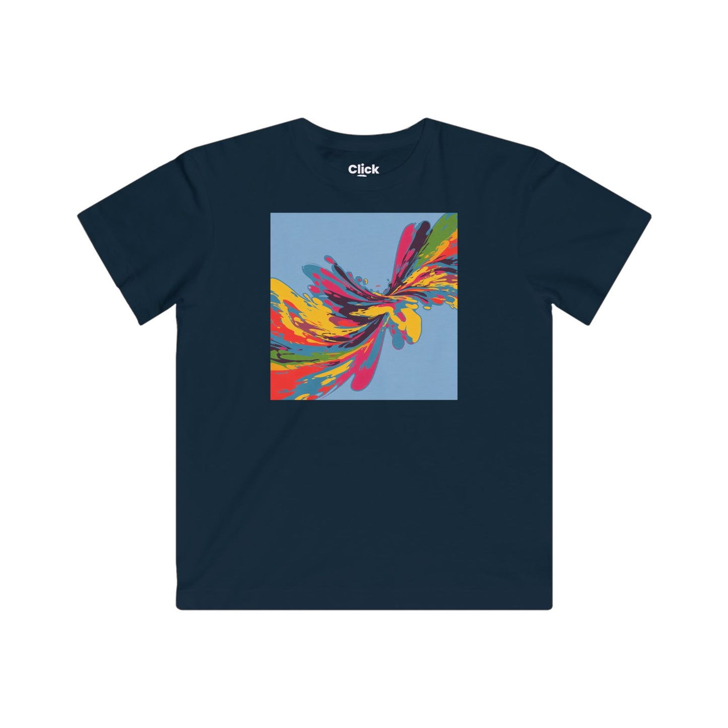 Kids Color Splatter T-Shirt - Abstract Art in a Flowing Explosion - Color Splatter Style T-Shirt