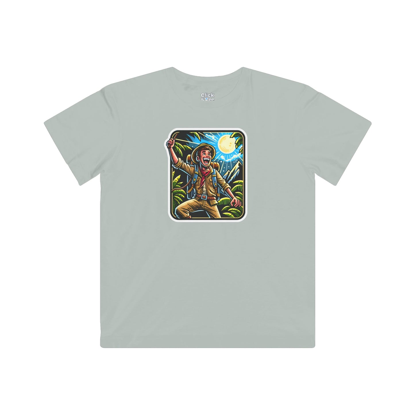Kids Comic T-Shirt - Happy Adventurer Exploring the Unknown - Comic Style T-Shirt