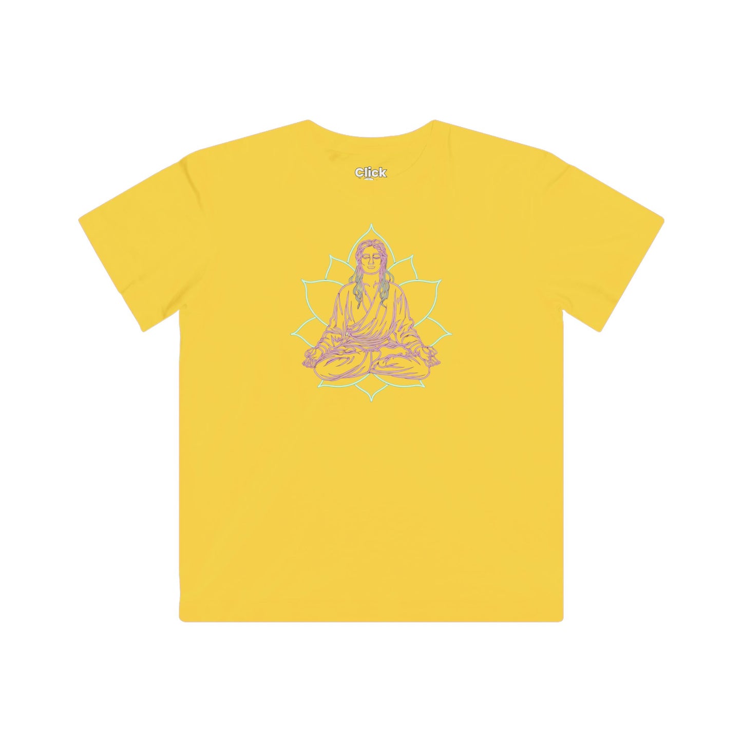 Kids 80s Neon T-Shirt - Enlightened Mystic Meditating - 80s Neon Style T-Shirt