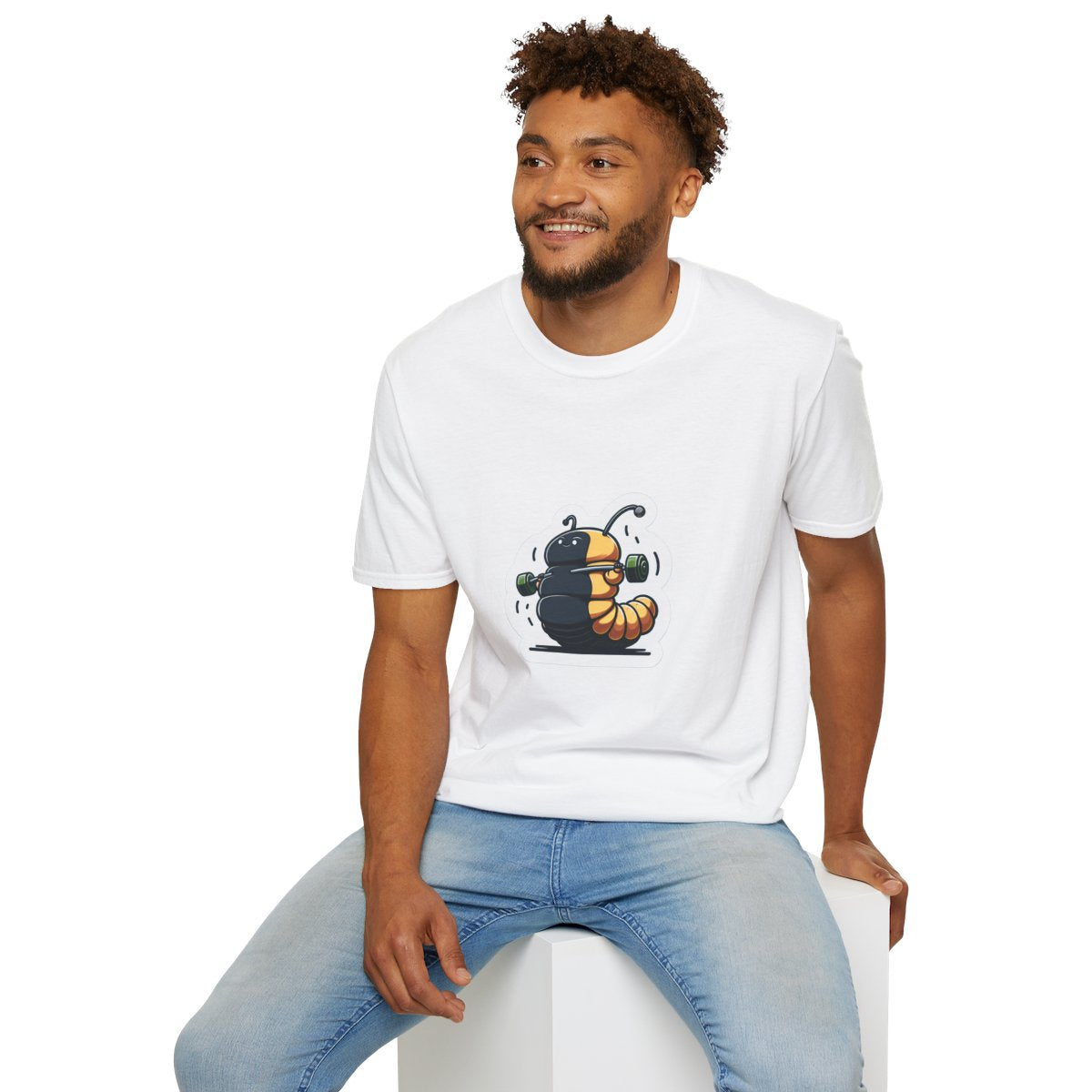 Photography T-Shirt - Fat Caterpillar Working out - Photography Style T-Shirt