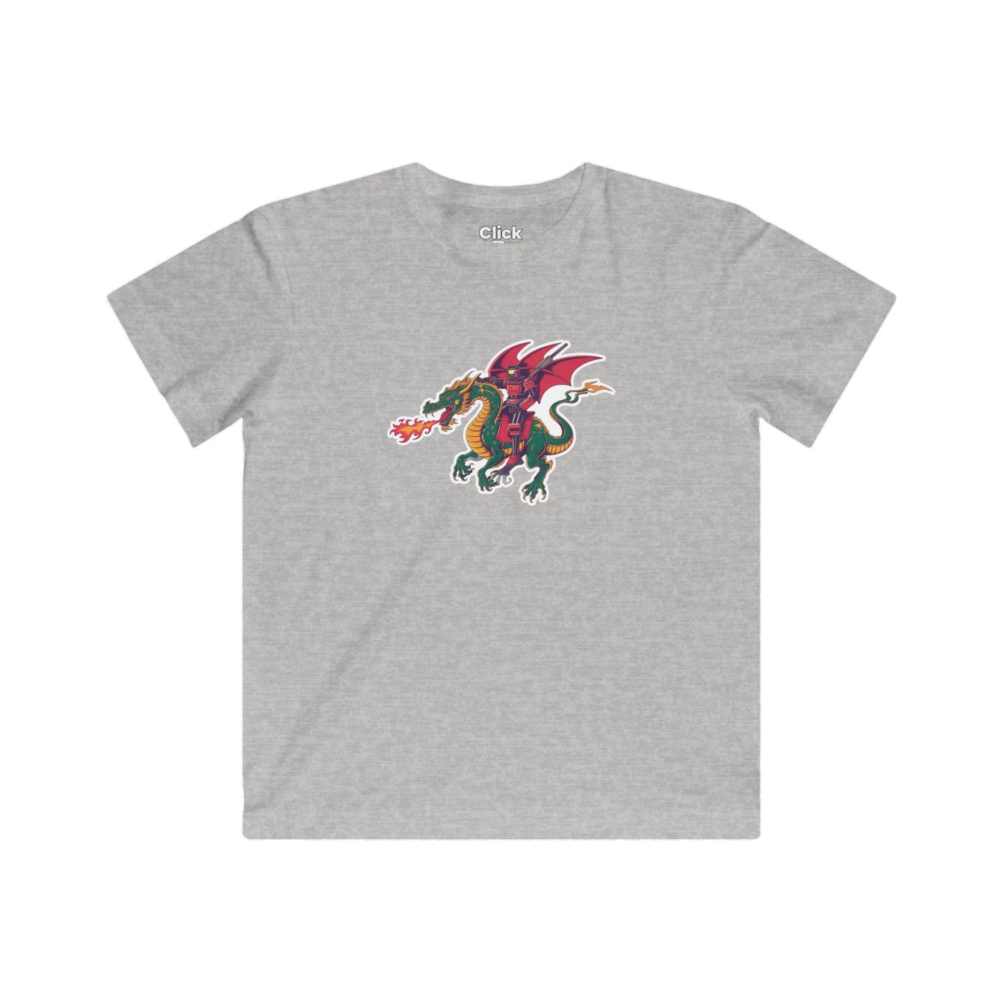 Kids Synthwave T-Shirt - Raging Robot Rebel Riding a Mythical Dragon - Synthwave Style T-Shirt